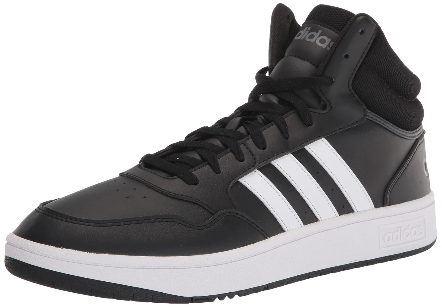 adidas Men's Hoops 3.0 Mid Top Basketball Shoe, Black/White/Grey, 10