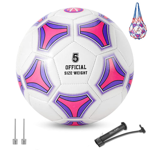 STEEFAN Soccer Ball Size 3/4/5 for Kids Outdoor Play,Color Change Soccer Stuff Official Size Ball with Needles Air Pump,Gift Idea for Kid Teen Boy Girl Junior and Men,Indoor Outdoor Game Soccer Ball