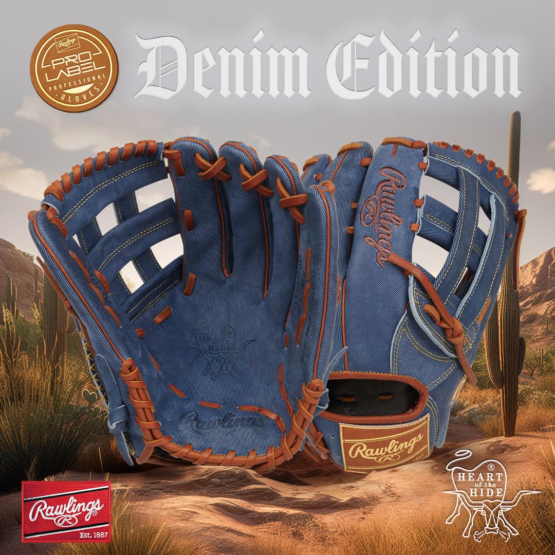 Rawlings | Limited Edition Denim Series | Heart of The Hide | 12.75" Outfield | Left Hand Throw
