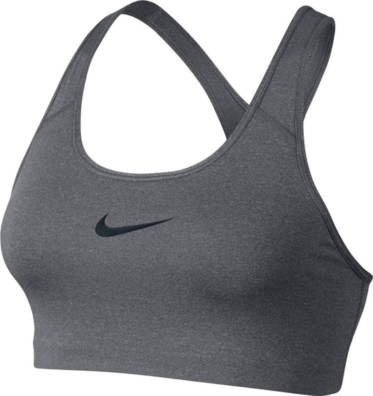 Women's Nike Swoosh Sports Bra, Sports Bra for Women with Compression & Medium Support, Carbon Heather/Anthracite/Black, Large