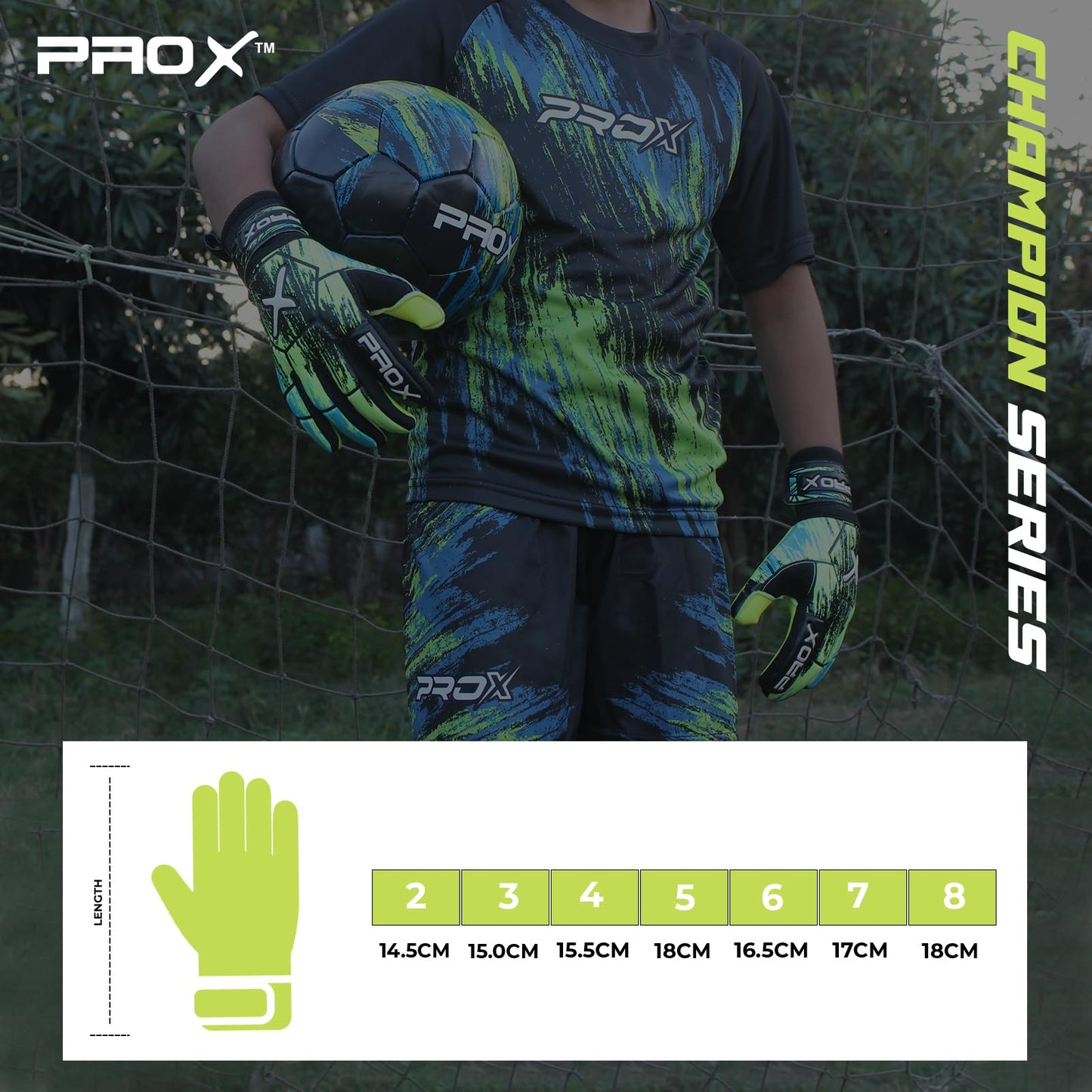 PRO X Soccer Goalie Gloves for Kids with Super Strong Grip, Match & Training Youth Goalie Gloves, Soccer Goalkeeper Gloves Kids with Soft Grippy Secure Latex (Flourcent Yellow, Size 5 (8 to 11 Years)