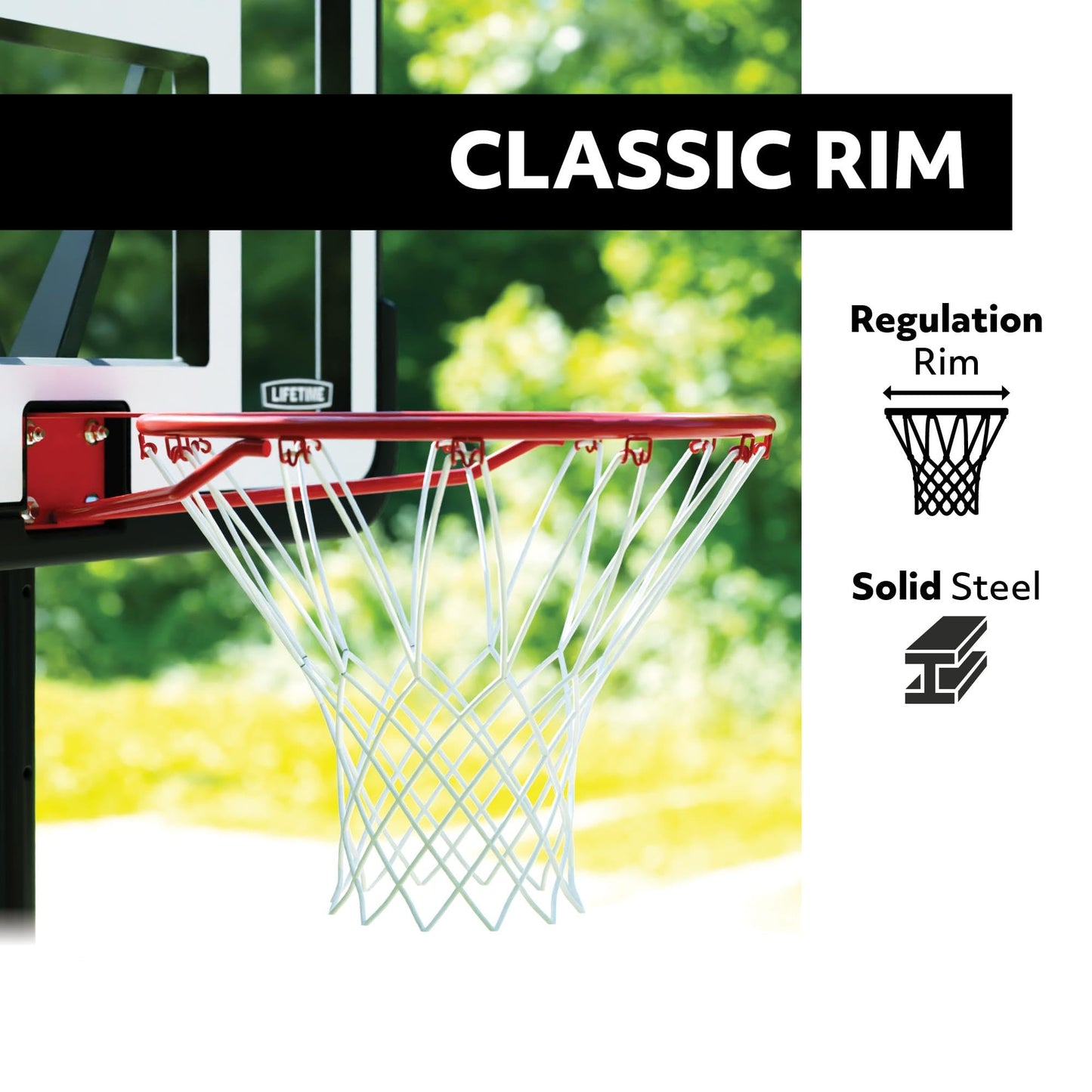 Lifetime Adjustable Shatterproof Fusion Portable Basketball Hoop, 44-Inch Backboard