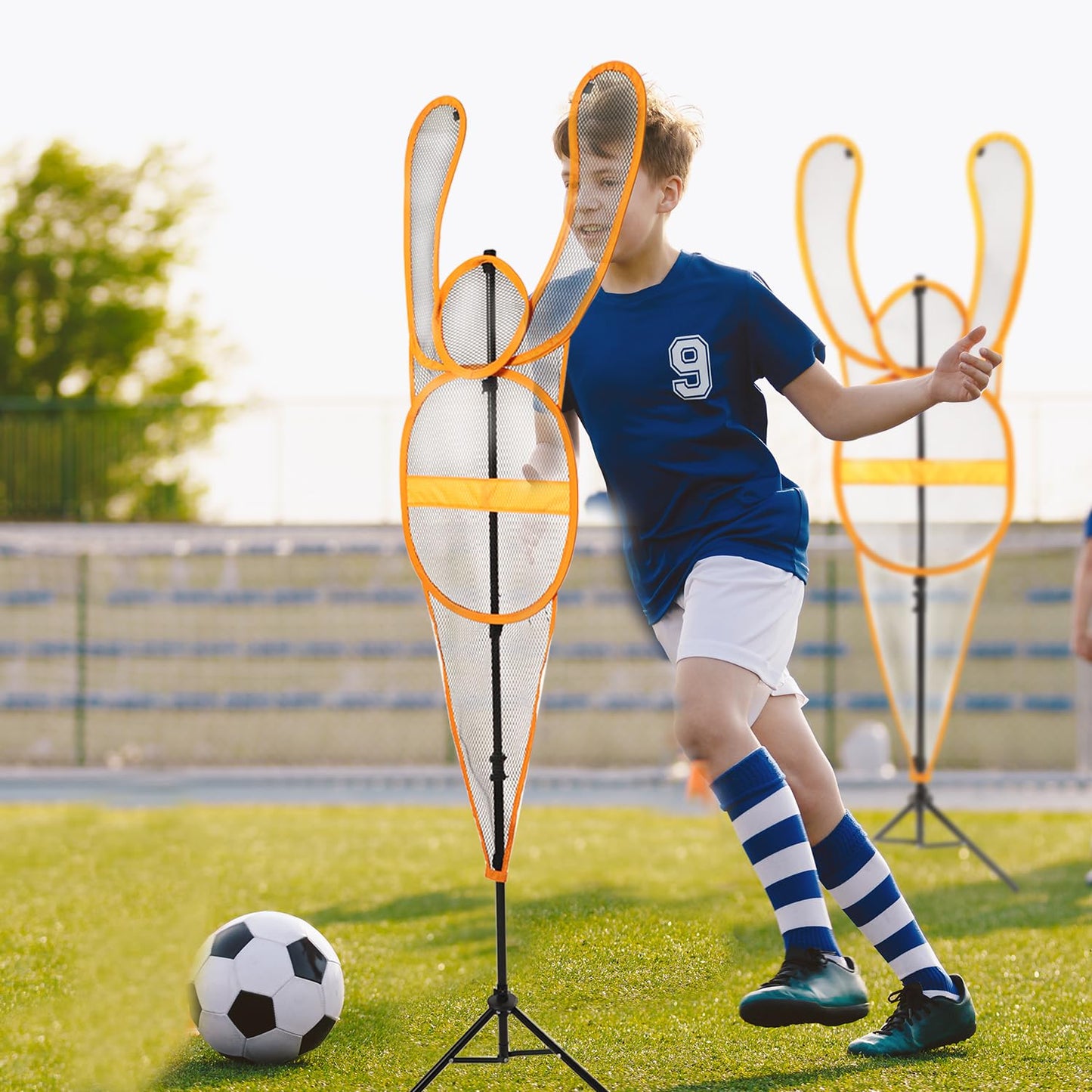 MR Dummy Defender, Height Adjustable Training Mannequin, Portable Defender Practice Dummy, Hands-Up Defensive Mannequin, Sparring Partner for Basketball, Volleyball, Soccer and Football