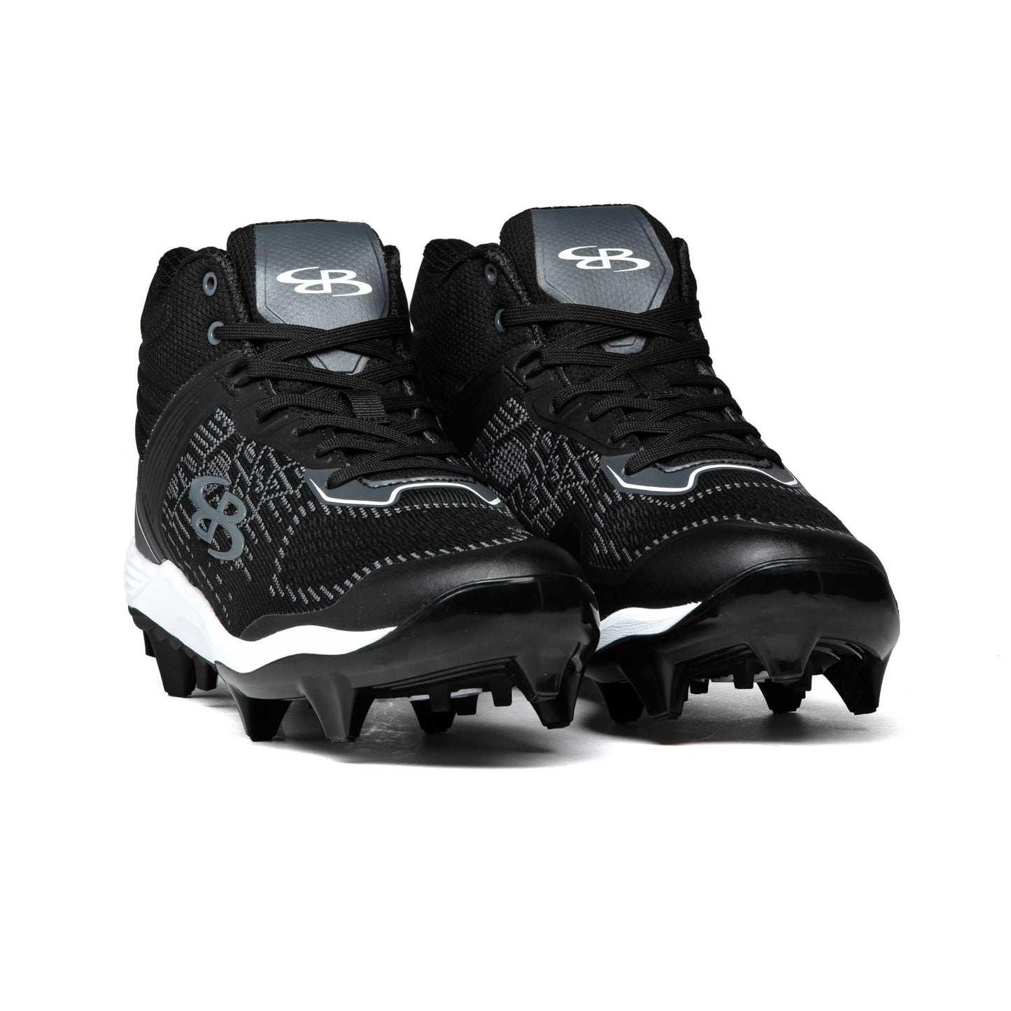 Boombah Viper Pureknit Men's Molded Molded Cleat Mid - Status - Black/Charcoal - Size 10.5