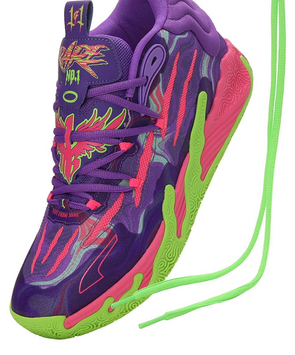 Puma Mens Mb.03 Toxic Lace-Up Basketball Sneakers Shoes Court - Purple - Size 15 M, 37891601