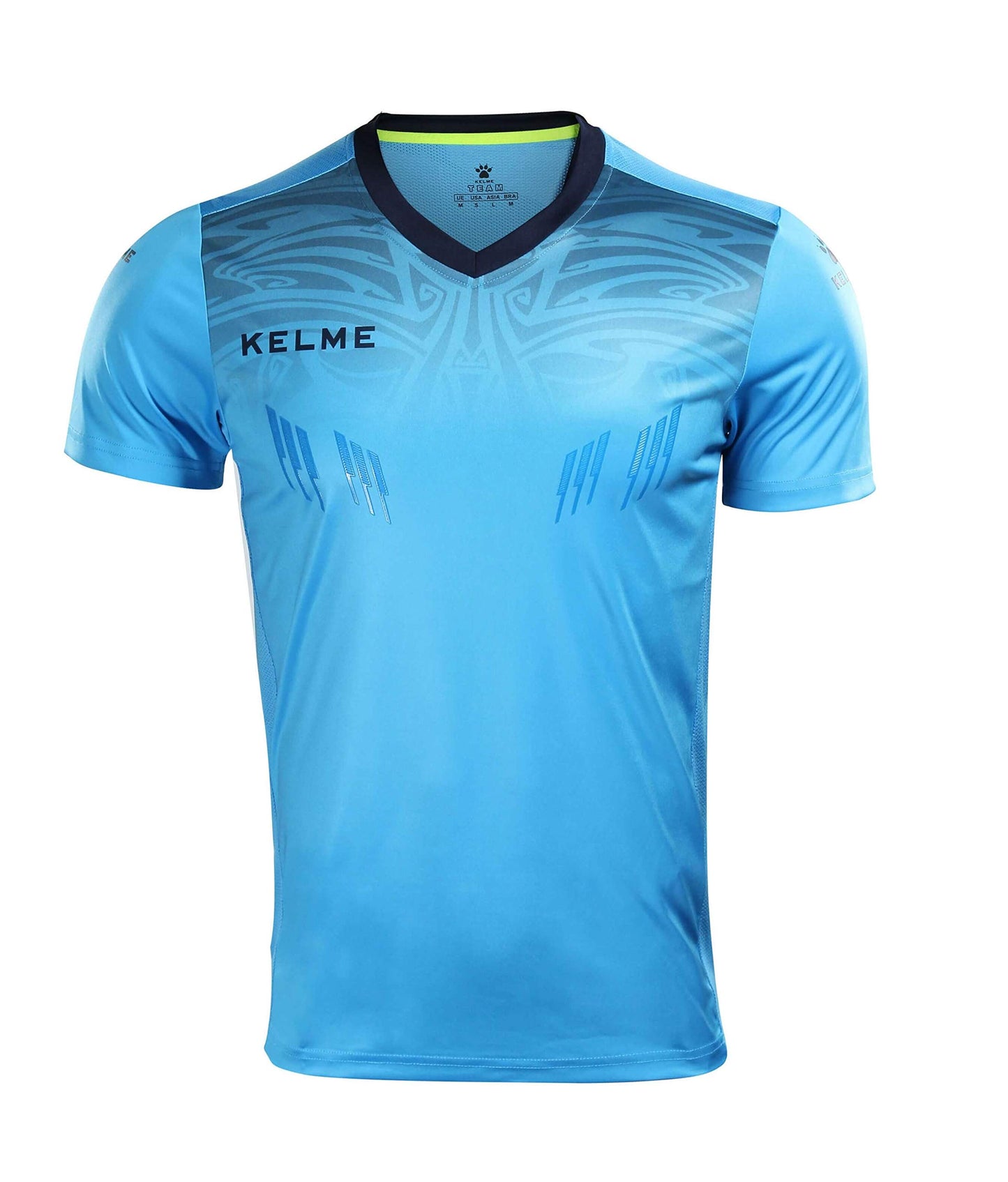 KELME Soccer Goalkeeper Jersey Short Sleeve Uniform Kit - Mens Padded Football Goalie Shirt Shorts Socks Unisex Adult Sizes (Blue (No Socks), 2X-Large)
