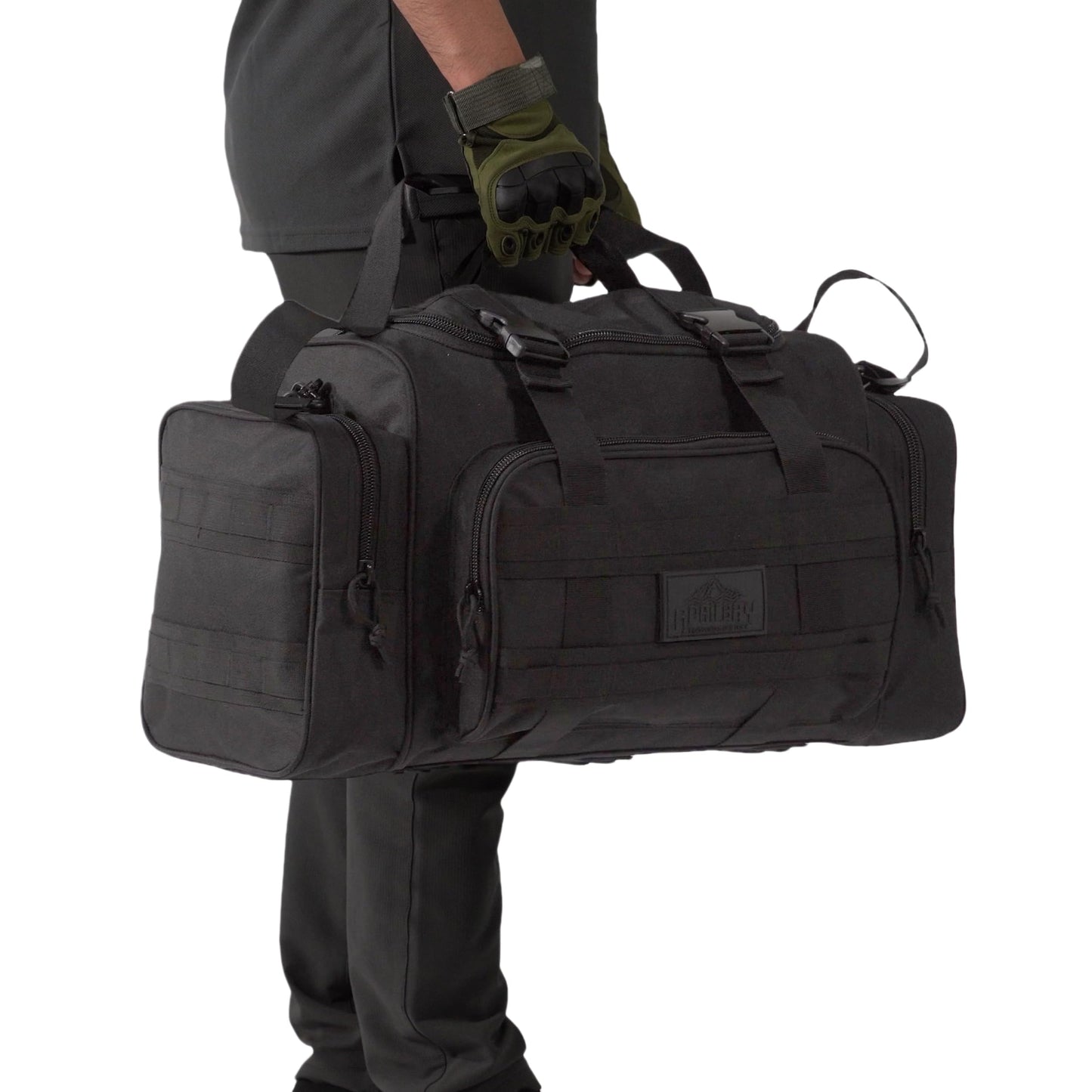 APRILBAY Duffel Bag – Heavy Duty Tactical Gym Bag for Men, Splashwater-Proof Weekender Travel Bag for Basketball, Football, Soccer, Hiking, and Hunting (Black)
