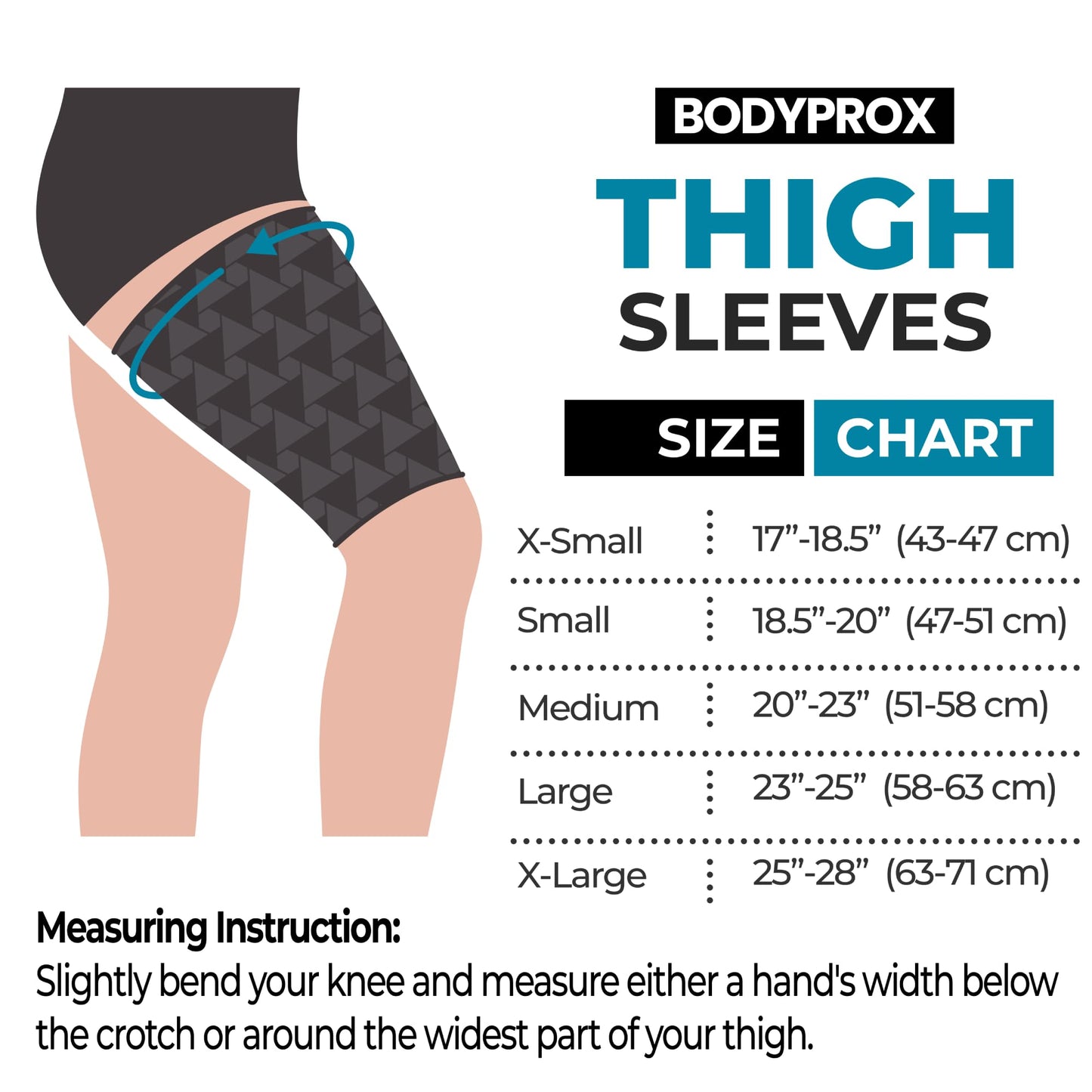 Thigh Compression Sleeve (1 Pair), Hamstring Compression Sleeve for Men and Women (Large)