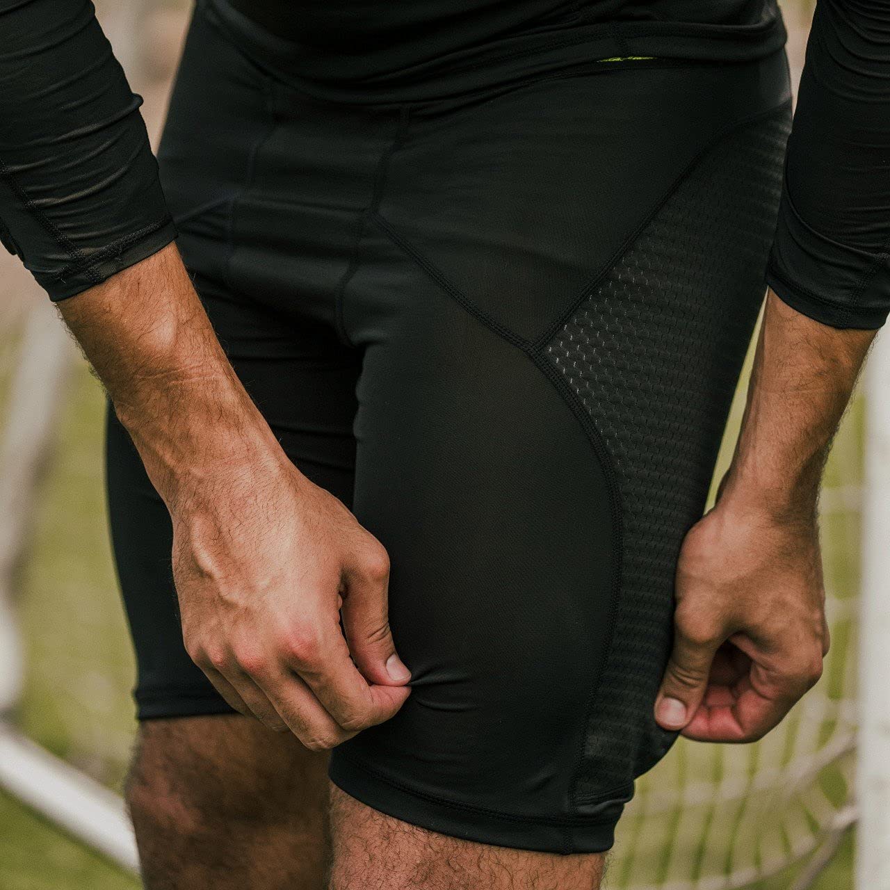 Storelli BodyShield Unisex Turf Burn Sliders | Compression Soccer Sliding Undershorts | Enhanced Lower Body Protection | Black | Extra Large