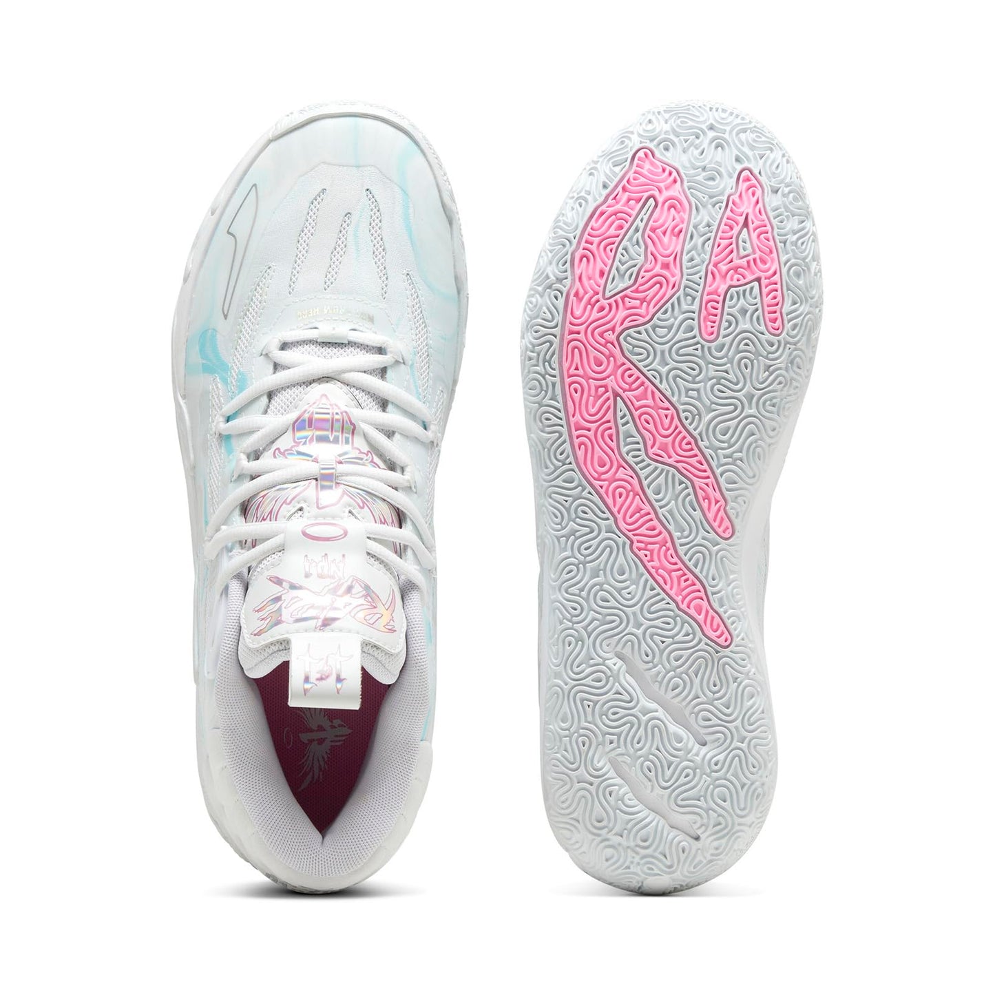 PUMA Mens Mb.03 Iridescent Basketball Sneakers Shoes - Off White - Size 11.5 M