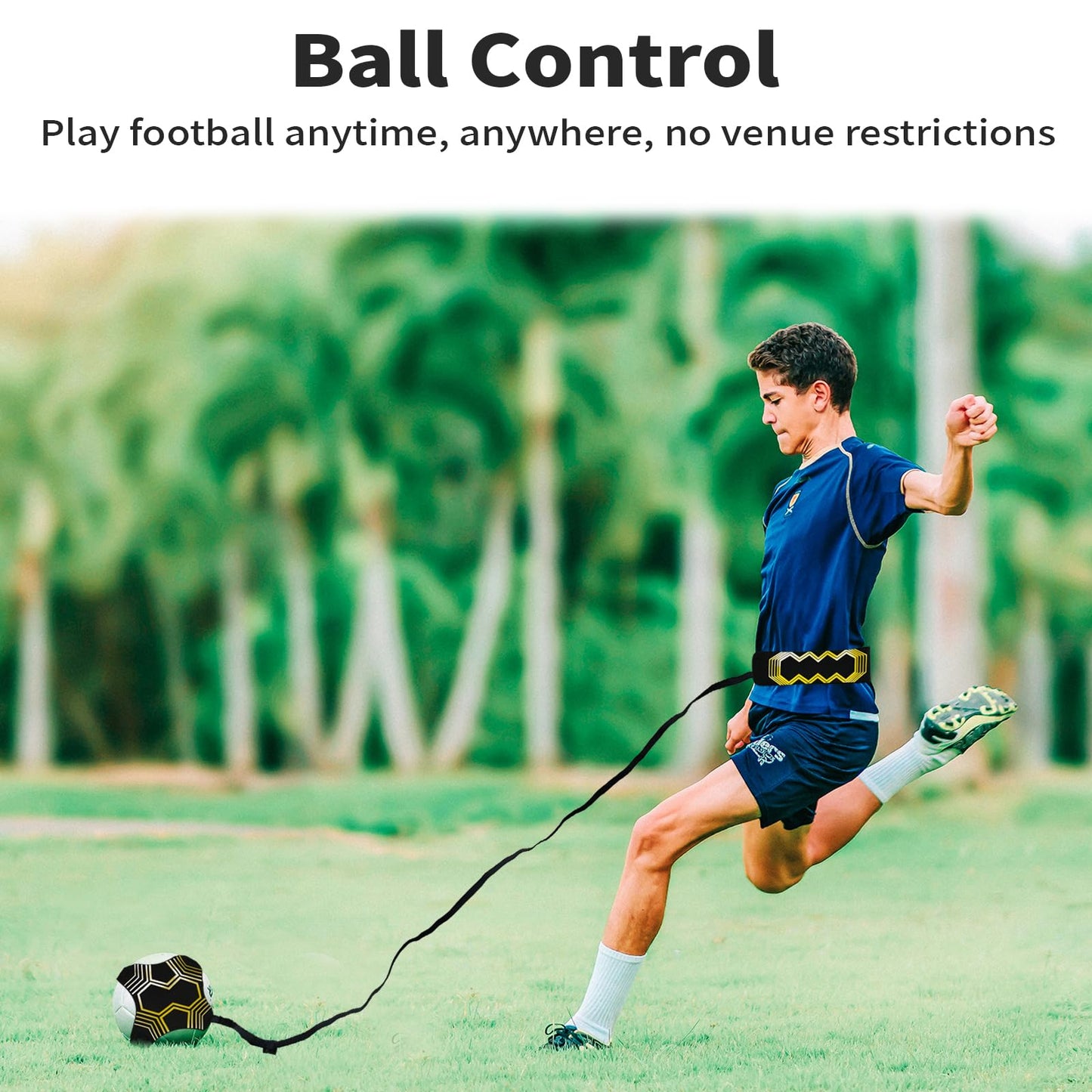 Soccer Training Mat with Adjustable Soccer Trainer - Non-Slip Soccer Training Equipment for Kids Youth to Boost Speed, Strength & Coordination | Soccer Trainer for Indoor/Outdoor Drills