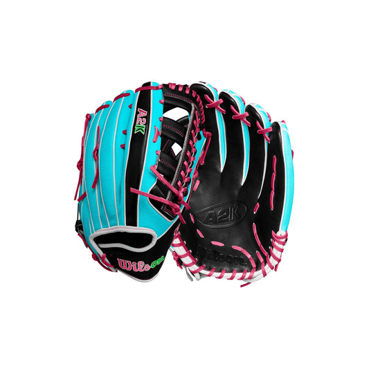 Wilson Winter 2024 A2K 1810SS 12.75" Outfield Baseball Glove - Seafoam/Black/Flamingo, Right Hand Throw