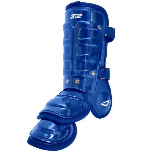3N2 Batters Pro Clutch Leg Guard for Baseball or Fastpitch Softball, Fully Adjustable Shin, Ankle and Foot Protection, Quick-Release Buckles - Ambidextrous - Royal