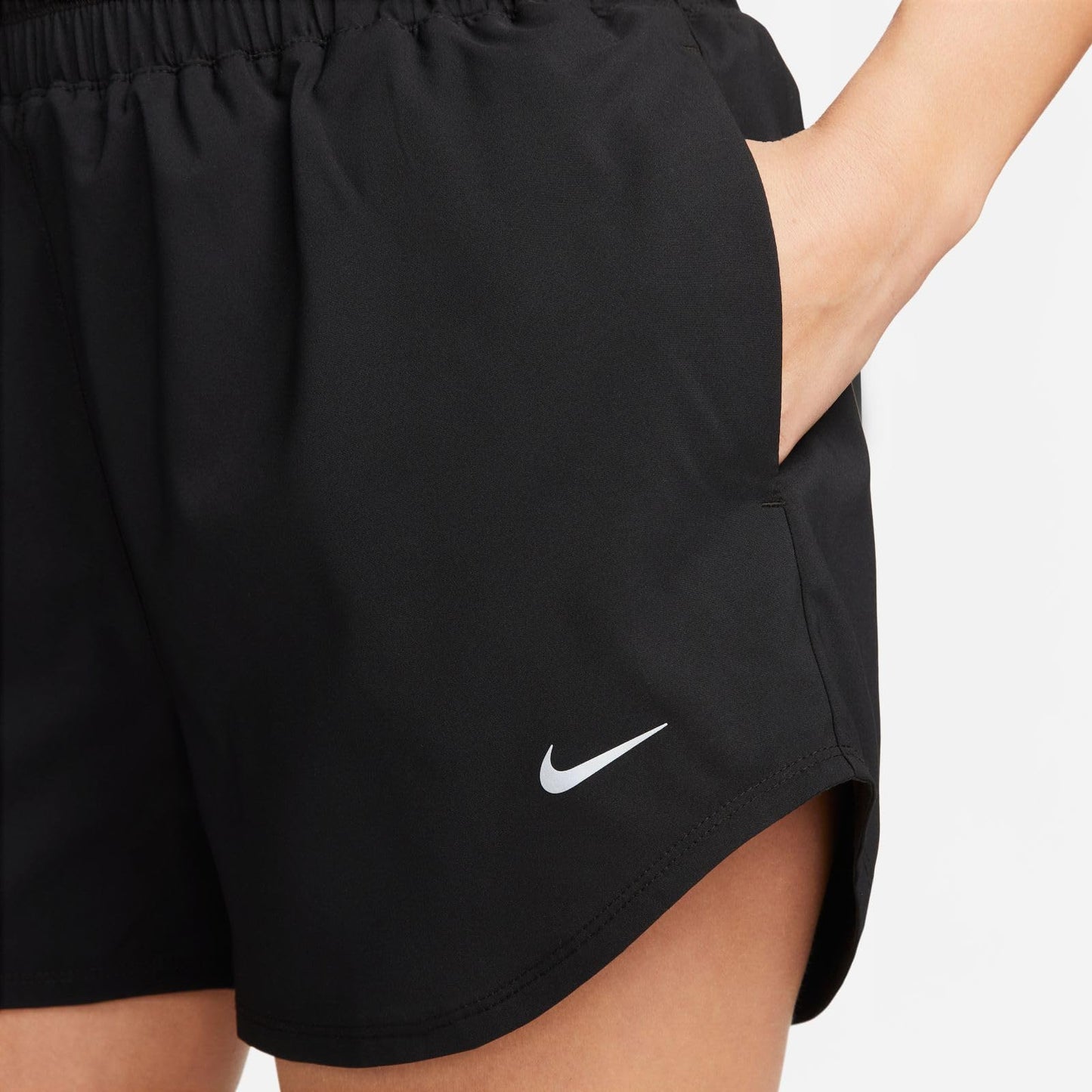 Nike Women's One Dri-Fit Ultra High-Rise 3" Brief-Lined Shorts, Black/Reflective Silver