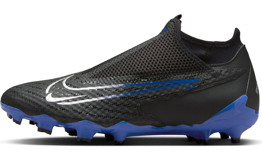 Nike Phantom GX Academy Multi-Ground High-Top Soccer Cleats (DD9472-040, Black/Hyper Royal/Chrome) Size 6.5