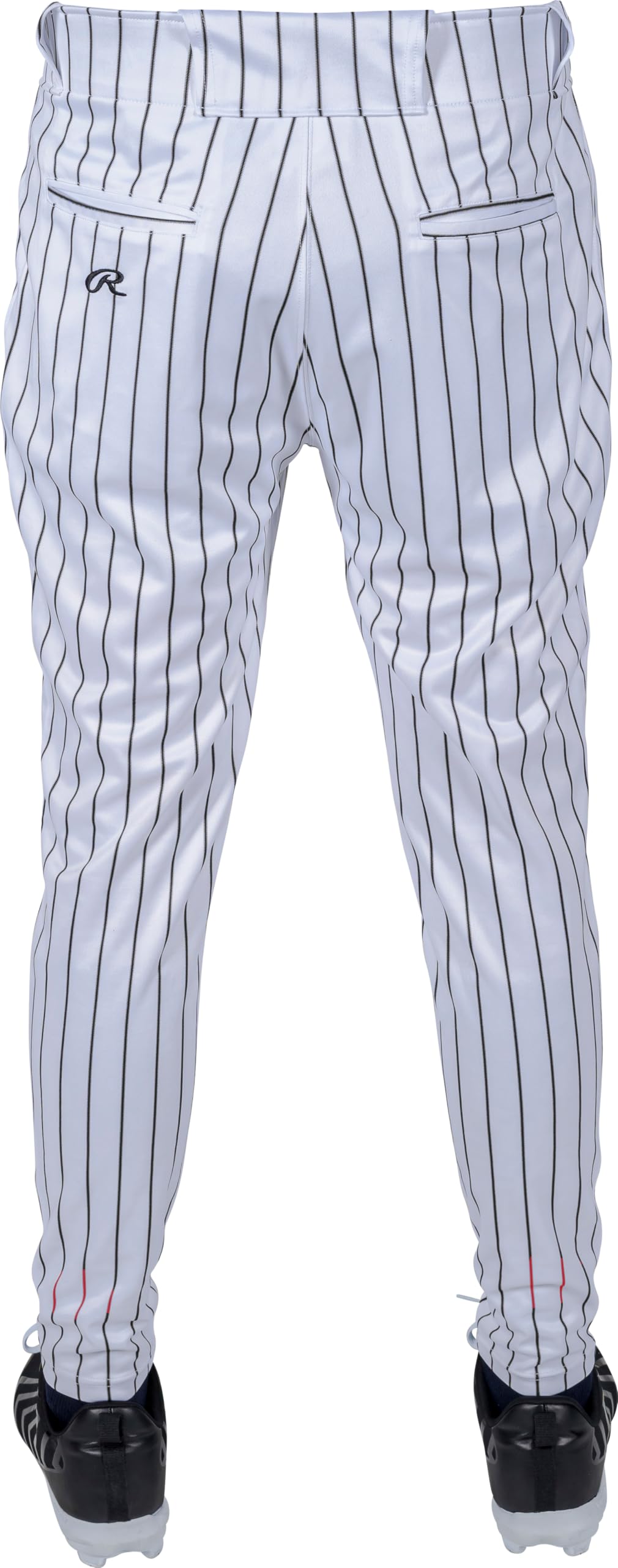 Rawlings Men's PRO 150 Series Pinstripe Baseball Pant | Jogger Fit | Adult Sizes | Multiple Colors, White/Black, Large