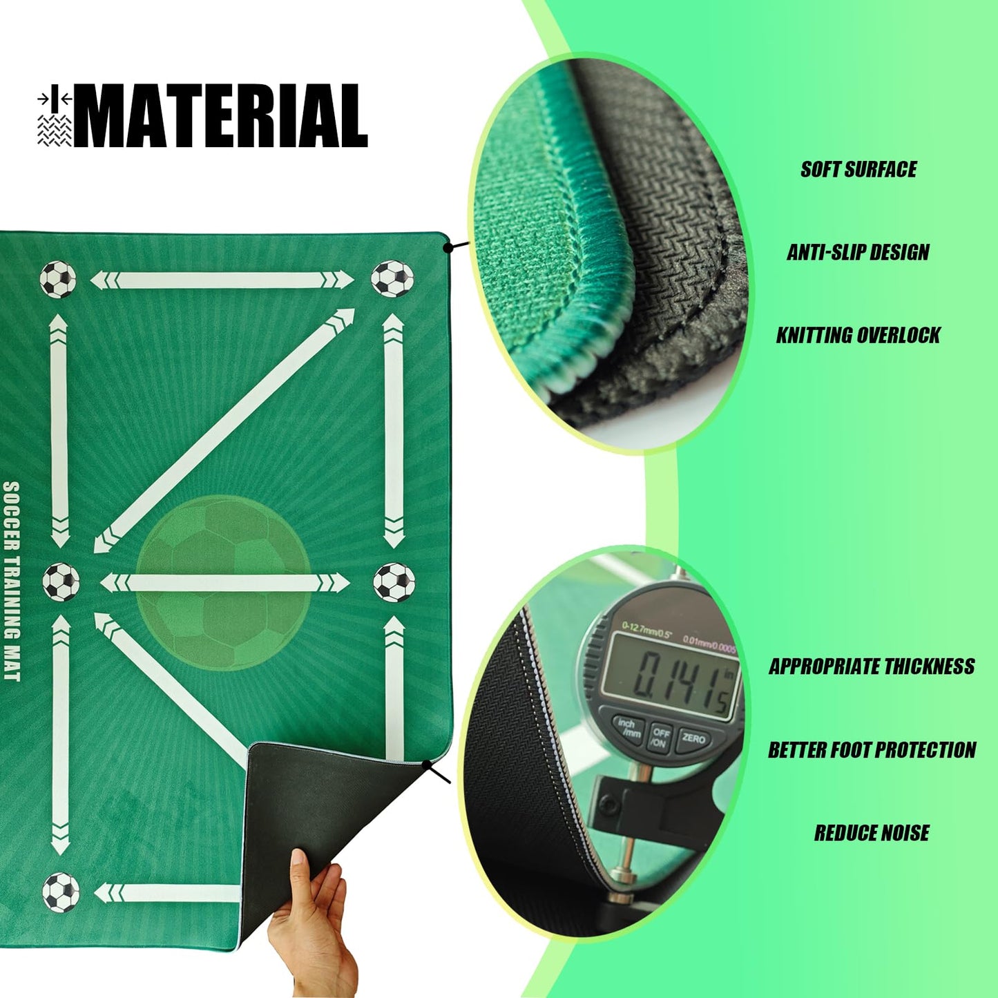 Soccer Training equipment,Indoor Soccer Training Mat,Dribble Silent Sports Auxiliary Props Football Mat,Footstep System Training Blanket,Football Training Pace Ball Control for Teenager Boys Kids