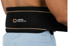Copper Compression Lower Back Lumbar Support Brace, 1 Guaranteed Highest Copper Content, Great for All Activities! Infused Fit Wrap/Belt, Wear Anywhere! (Waist 28