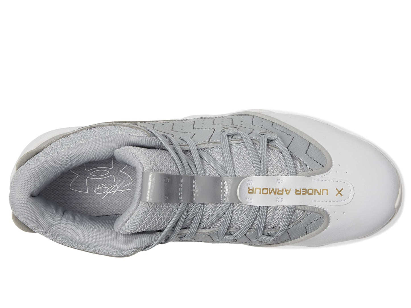 Under Armour Men's Harper 9 RM, (102) Baseball Gray/Baseball Gray/Metallic Gold, 9, US