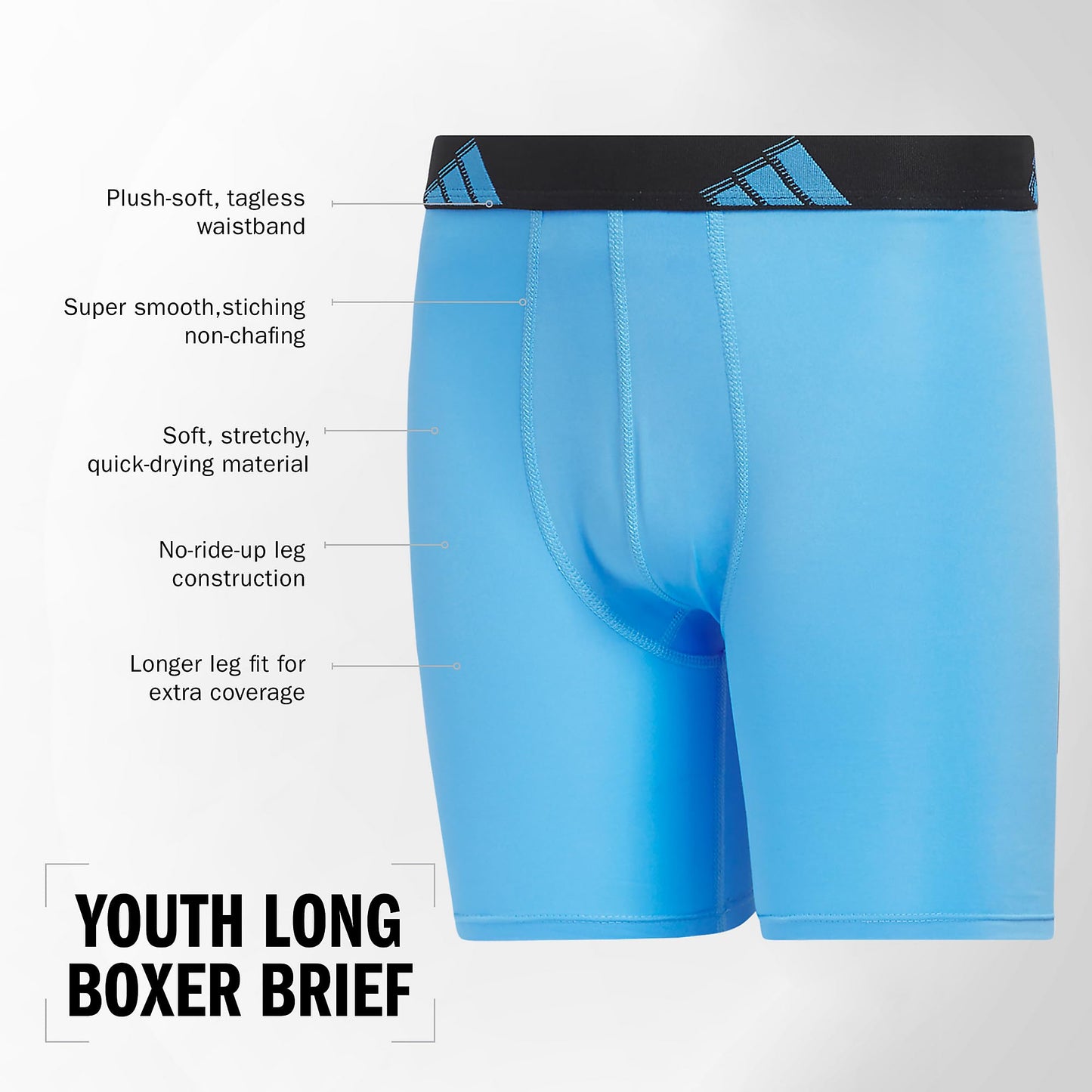 adidas Boys' Performance, Kids Underwear, Athletic Fit Microfiber Boxer Briefs, Better Scarlet/Active Maroon/Black, Medium
