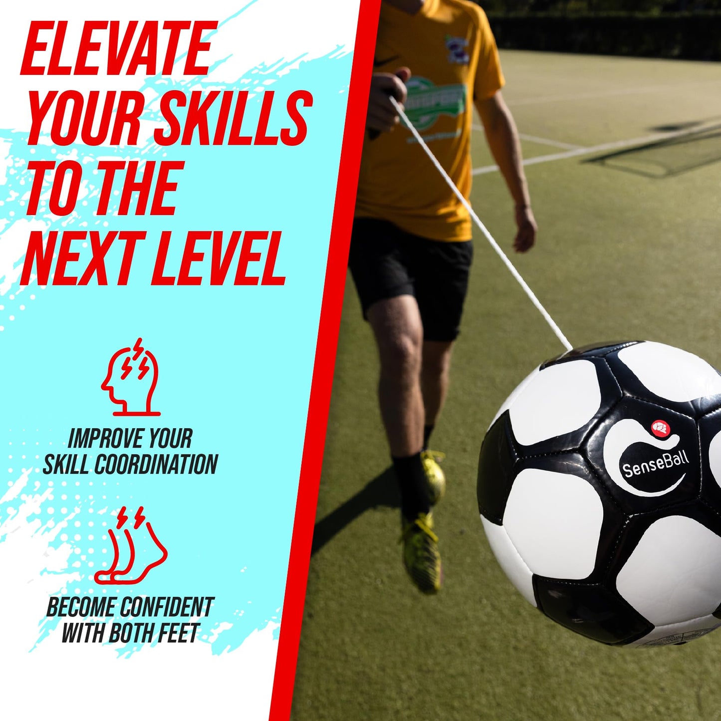 SenseBall Soccer Ball - Training Gear for Kids & Adults - Improve Skills & Control with 50 Video Exercises & Personal Soccer Coach App