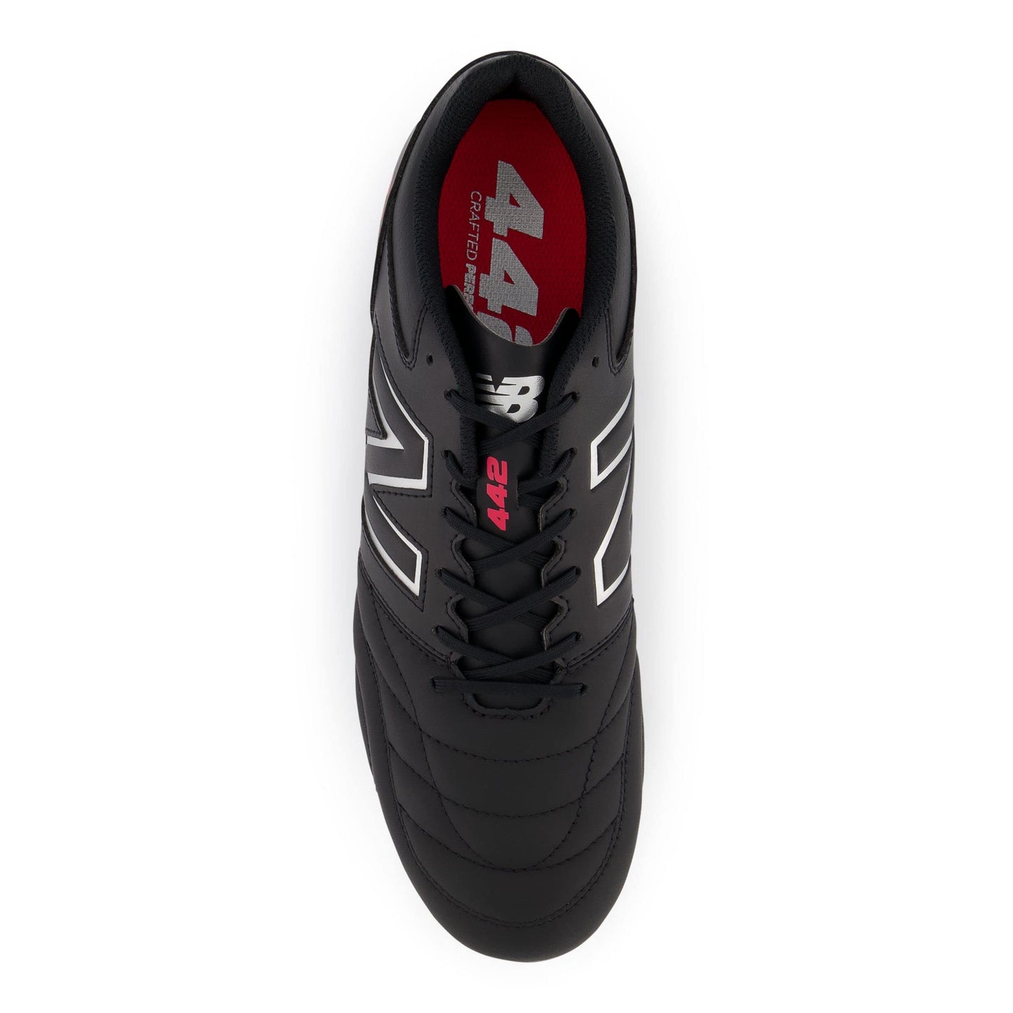 New Balance Men's 442 Team Fg V2 Soccer Shoe, Black/White/Red, 8.5 Wide