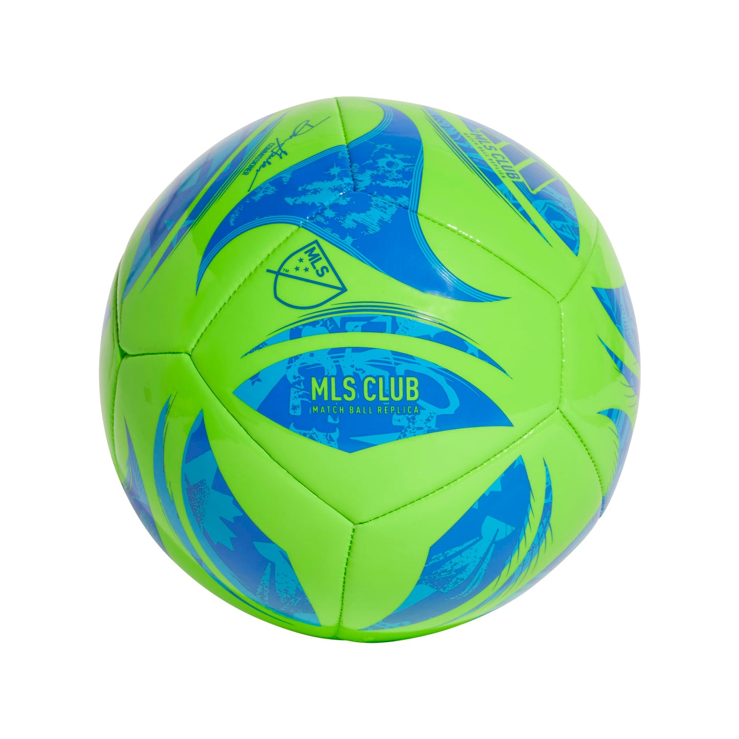 adidas MLS Club Soccer Ball, Green/Glory Blue/Solar Blue, 5