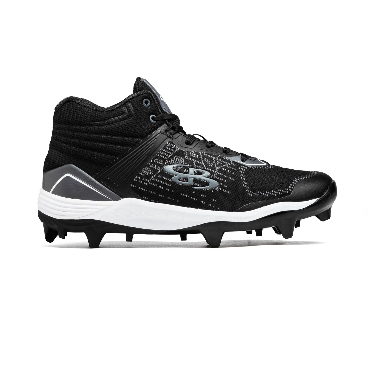 Boombah Viper Pureknit Men's Molded Molded Cleat Mid - Status - Black/Charcoal - Size 10.5