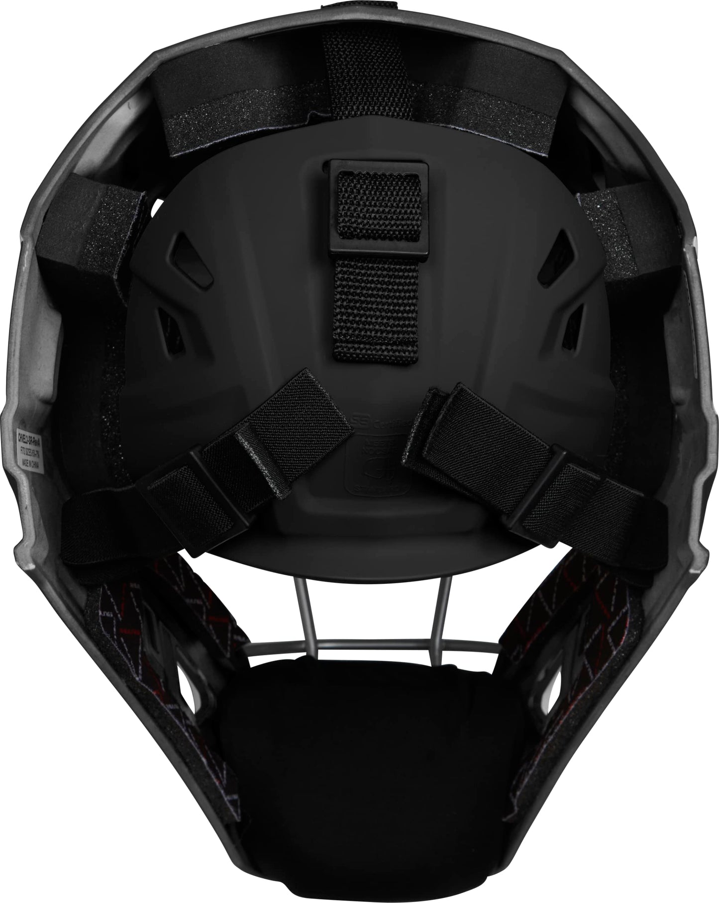 Rawlings | VELO 2.0 Catcher's Helmet | Baseball | Senior (7 1/8" - 7 1/2") | Black/Scarlet