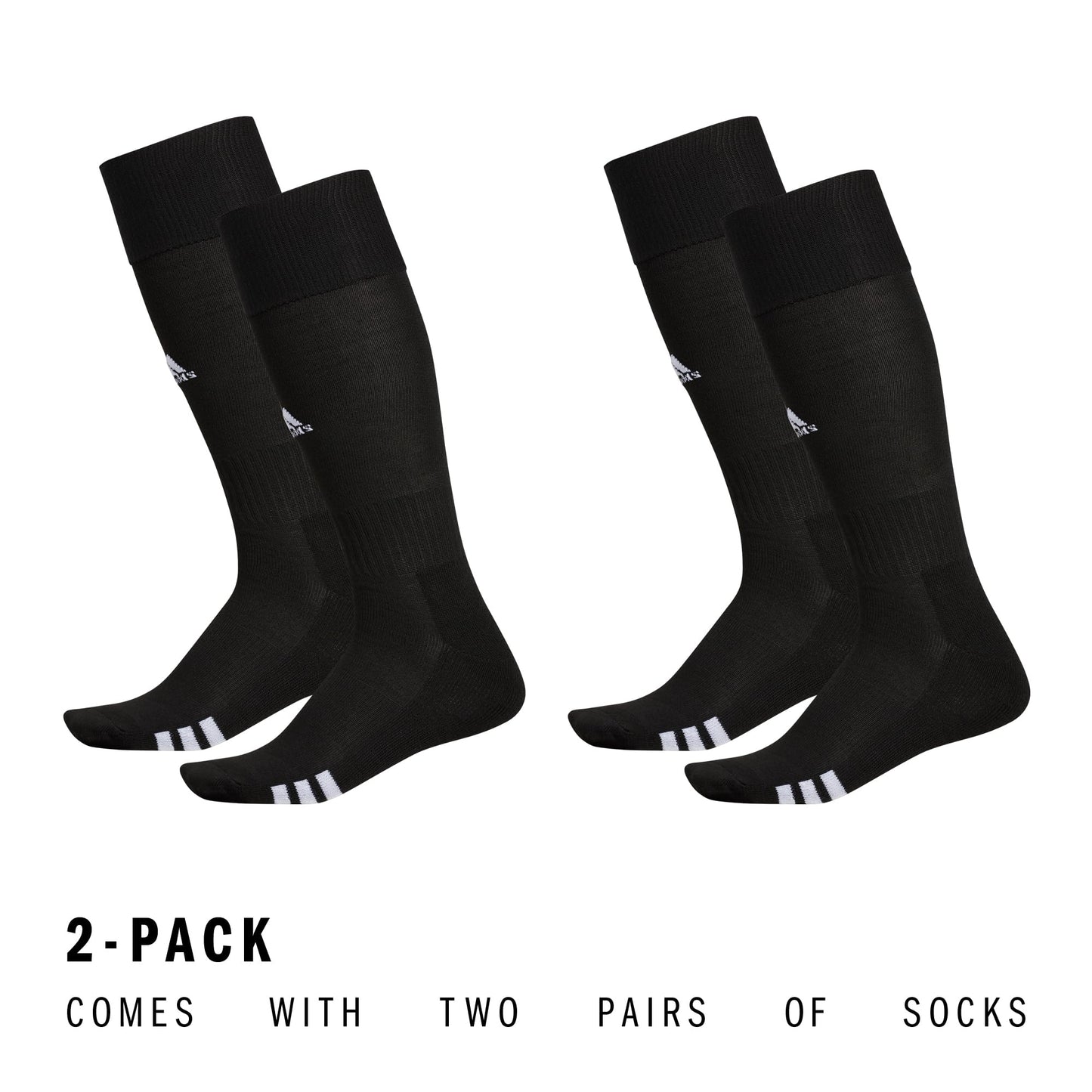 adidas Rivalry Soccer Men and Women, Workout Socks-Over The Calf, Black/White, M