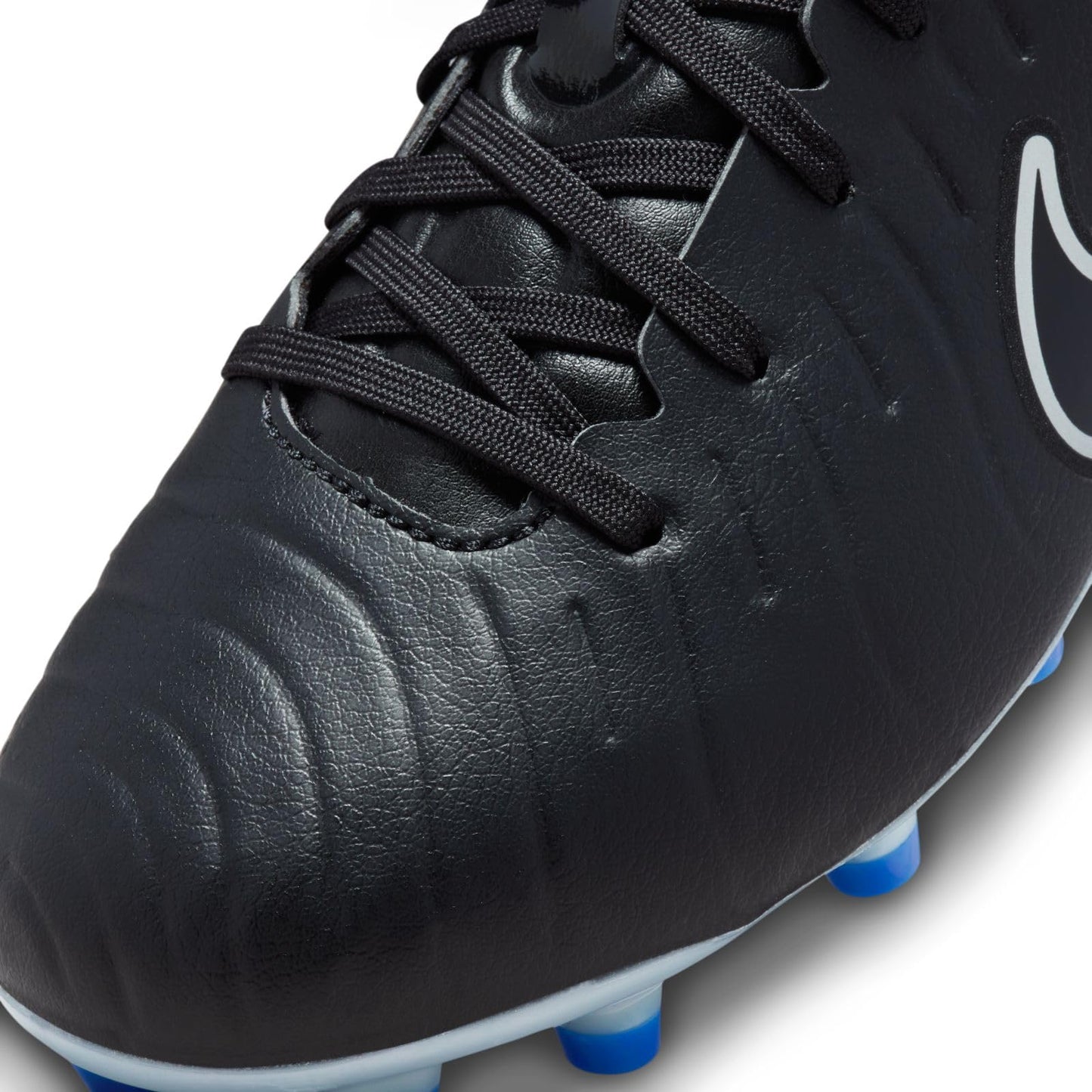 Nike Jr. Tiempo Legend 10 Academy Little/Big Kids' Multi-Ground Low-Top Soccer Cleats (DV4348-040, Black/Chrome-Hyper Royal) Size 5.5