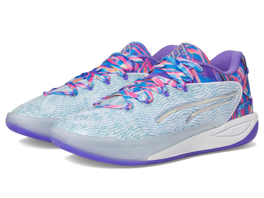 PUMA Women's Stewie Basketball Shoes Sneaker, White/Light Aqua, 8