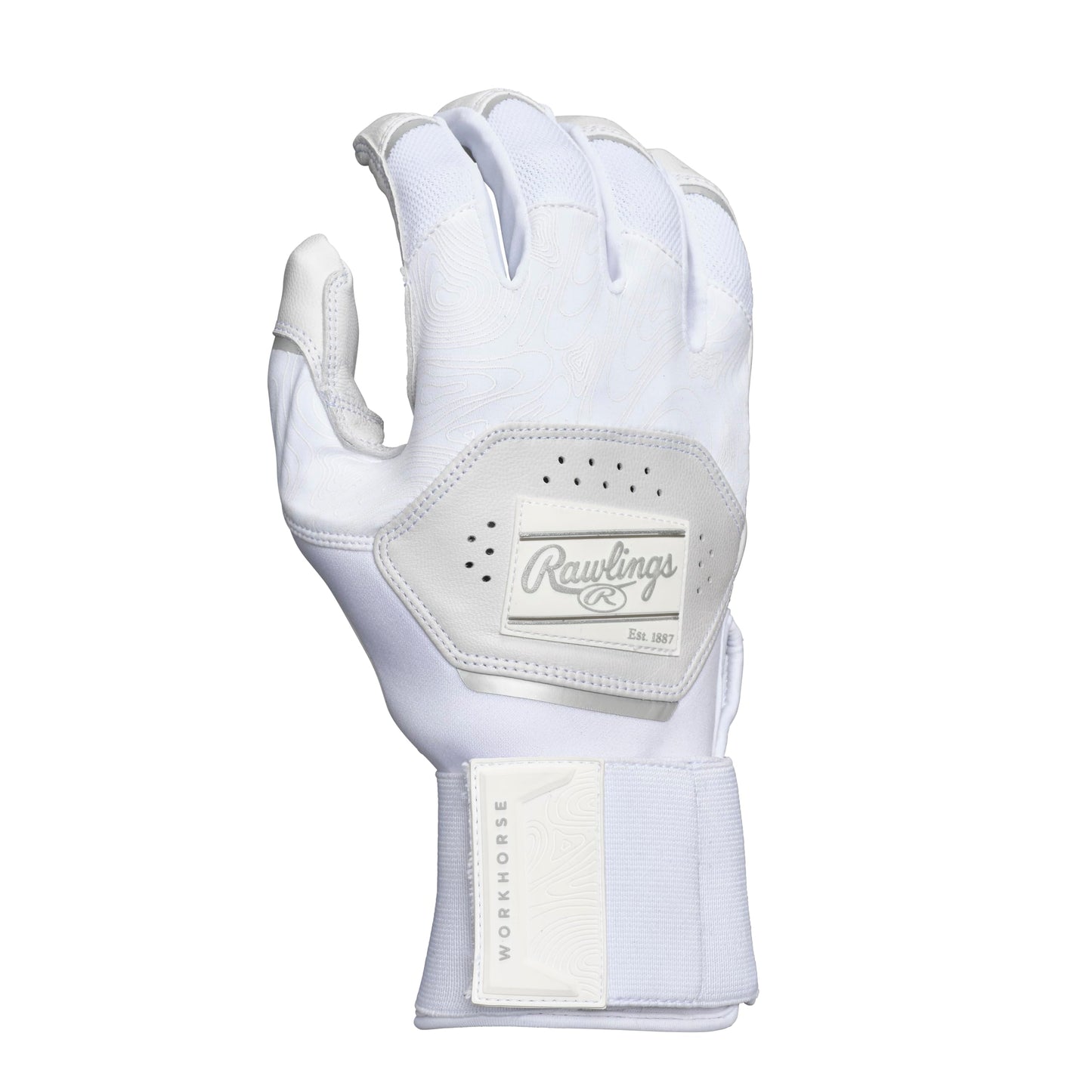 Rawlings | Adult Workhorse with Compression Strap Baseball Batting Gloves | White | SML