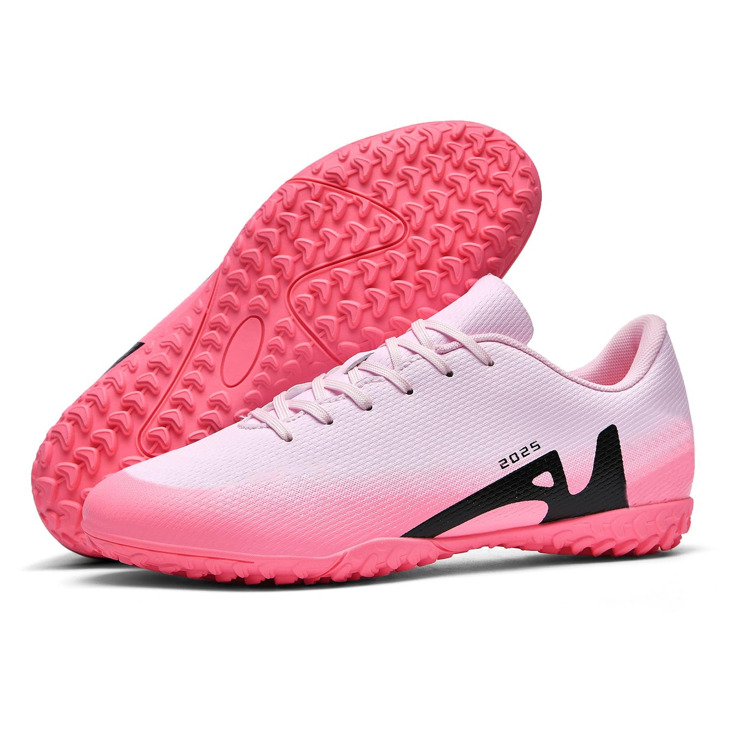 GODLARK Soccer Cleats Mens Womens Turf Soccer Shoes Indoor for Kids Youth Football Cleats Big Boys Small Spikes FG TF Football Boots Training Sneaker (2286 Fen TF_39)