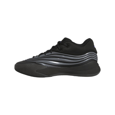 adidas Unisex Dame X Basketball Sneaker, Black/Iron Metallic/Lucid Blue, 12 US Men