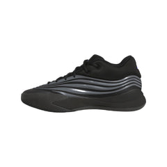 adidas Unisex Dame X Basketball Sneaker, Black/Iron Metallic/Lucid Blue, 12 US Men