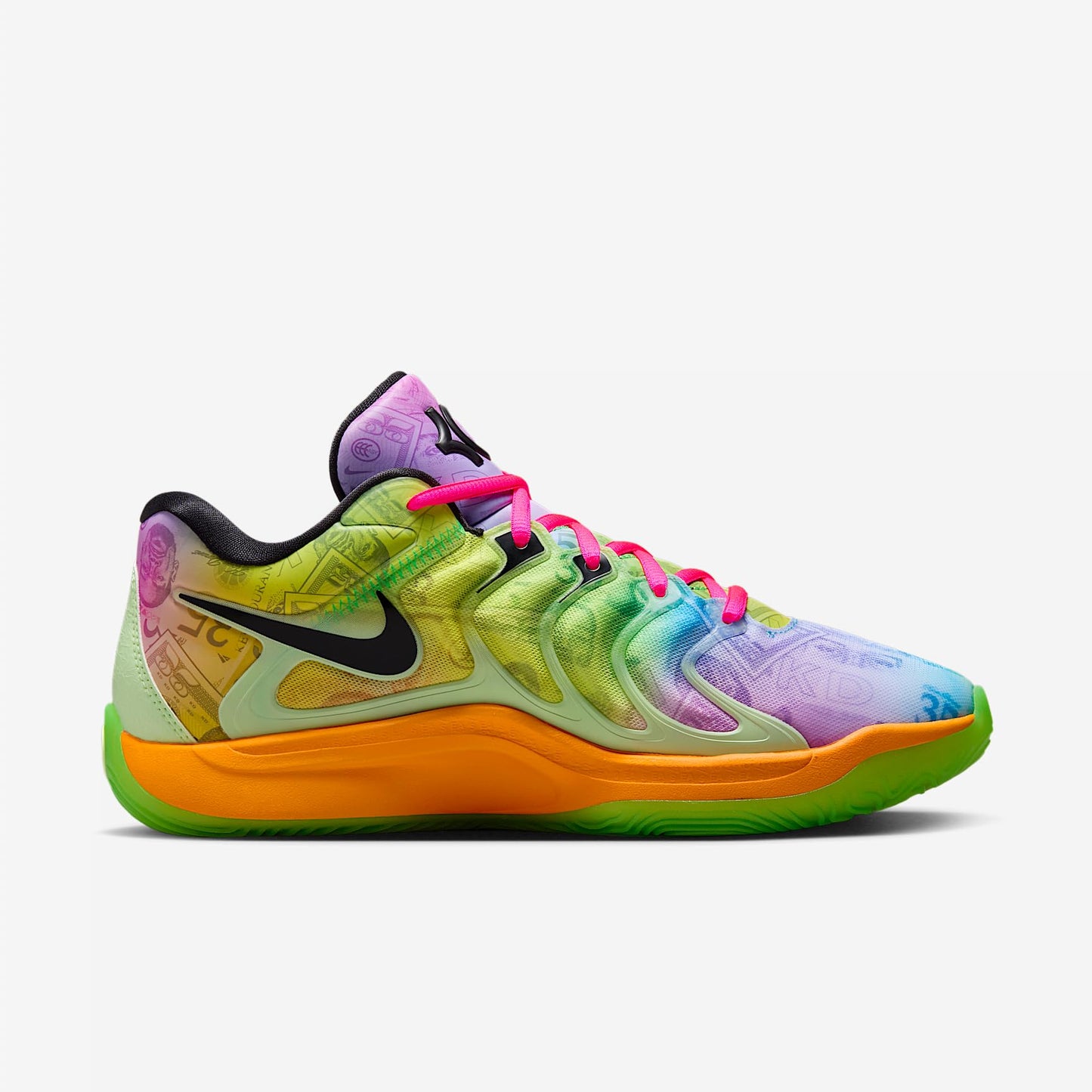 KD17 Basketball Shoes (HF1811-700, Barely Volt/Hyper Pink/Total Orange/Baltic Blue) Size 9