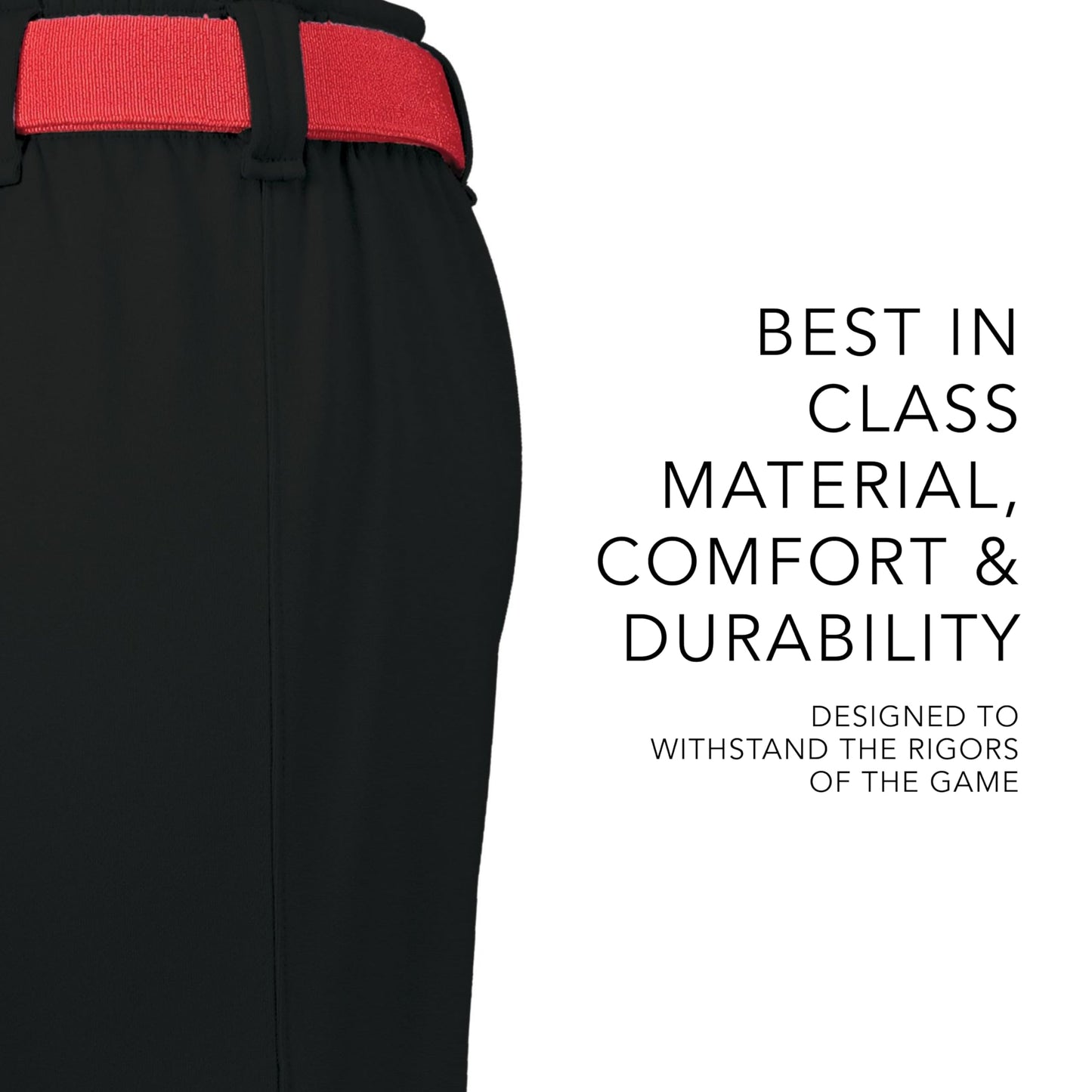 Augusta Sportswear Men's Gamer Pull-Up Baseball Pants with Belt Loops: Dominate The Field in Style and Comfort, Black, Medium
