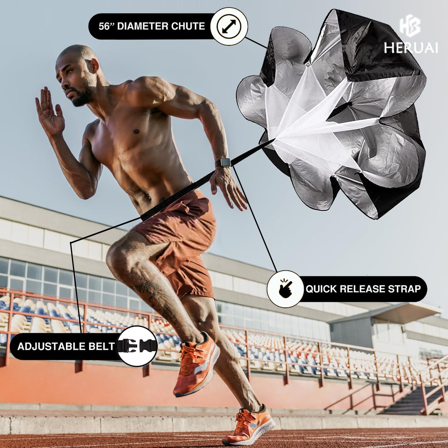 Agility Ladder Speed Training Equipment Set, 20ft Speed Ladder, 4 Hurdles, 10 Speed Cones, Running Parachute, Football Basketball Soccer Training Equipment for Kids Youth Adults - Enhance Speed