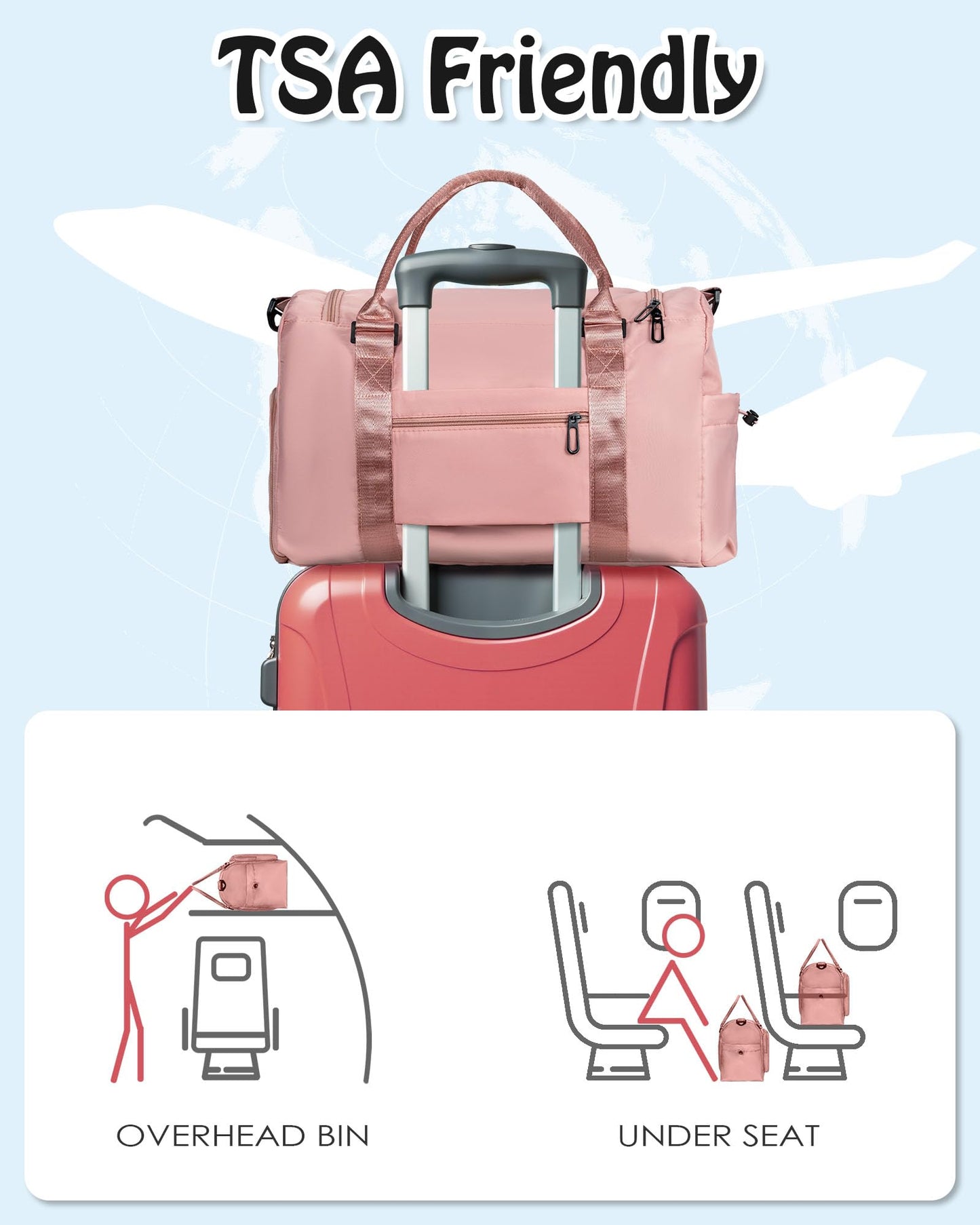 Elilier Travel Duffle Bag, Sports Gym Duffle Bag, Personalized Weekender Bag, Monogram Overnight Bag, 8-18 year old girls Party Favors