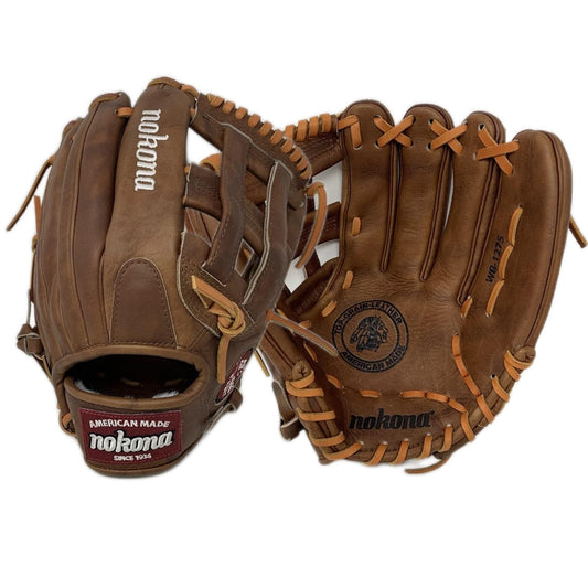 Nokona Walnut 12.75 Outfield Baseball Glove WB-1275H Right Hand Throw H Web