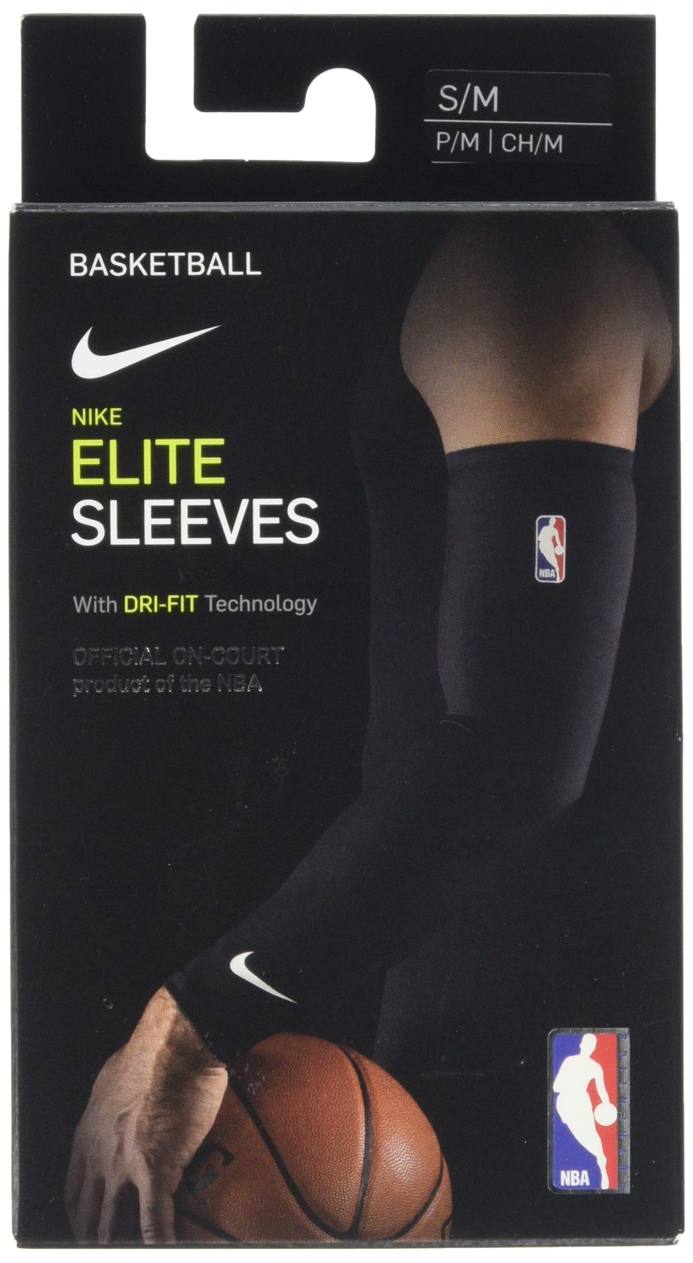 Nike NBA Shooter Sleeve - Pair(Black/White, SM)