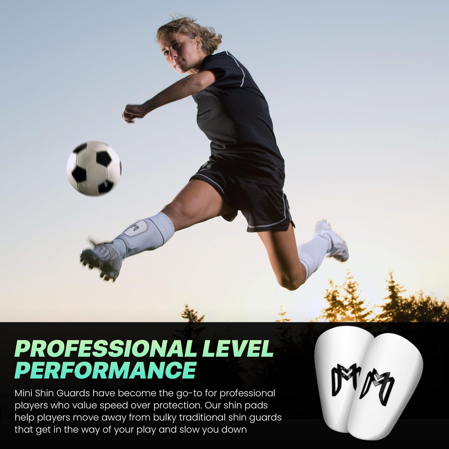 MediCaptain MiniGuards - Mini Shin Guards for Soccer Players - Tiny Shin Pads for Men, Women, Teens - Miniature Shin Guards 3.9 x 2.4 inch - Perfect for High Level Soccer Athletes (White)