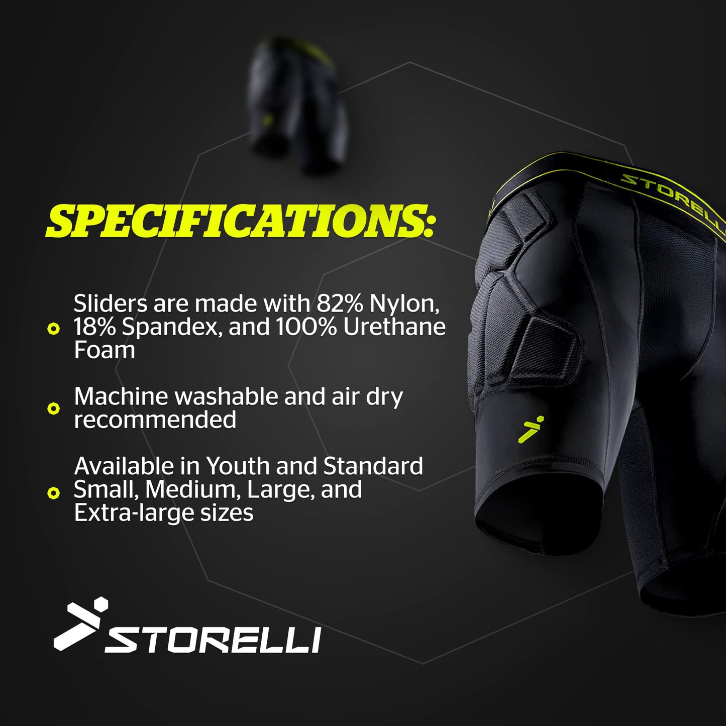 Storelli BodyShield Unisex Goalkeeper Sliders 2.0, High-Impact Protection, Sweat-Wicking, UV-Resistant Athletic Undershorts for Soccer & Heavy-Duty Sports | Black | Large