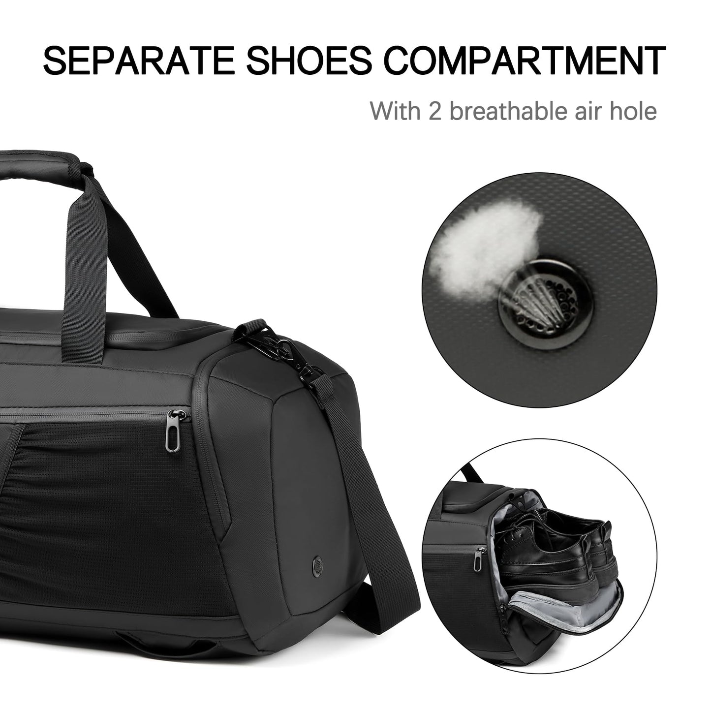 Gym Duffle Bag Waterproof Sports Duffel Bags Travel Weekender Bag for Men Women Overnight Bag with Shoes Compartment