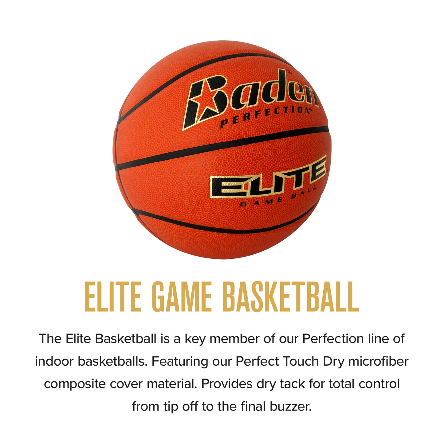 Baden Elite Indoor Game Composite Basketball - Official Size 6 & 7 | Premium Quality for Professional Play | Ideal for Indoor Games