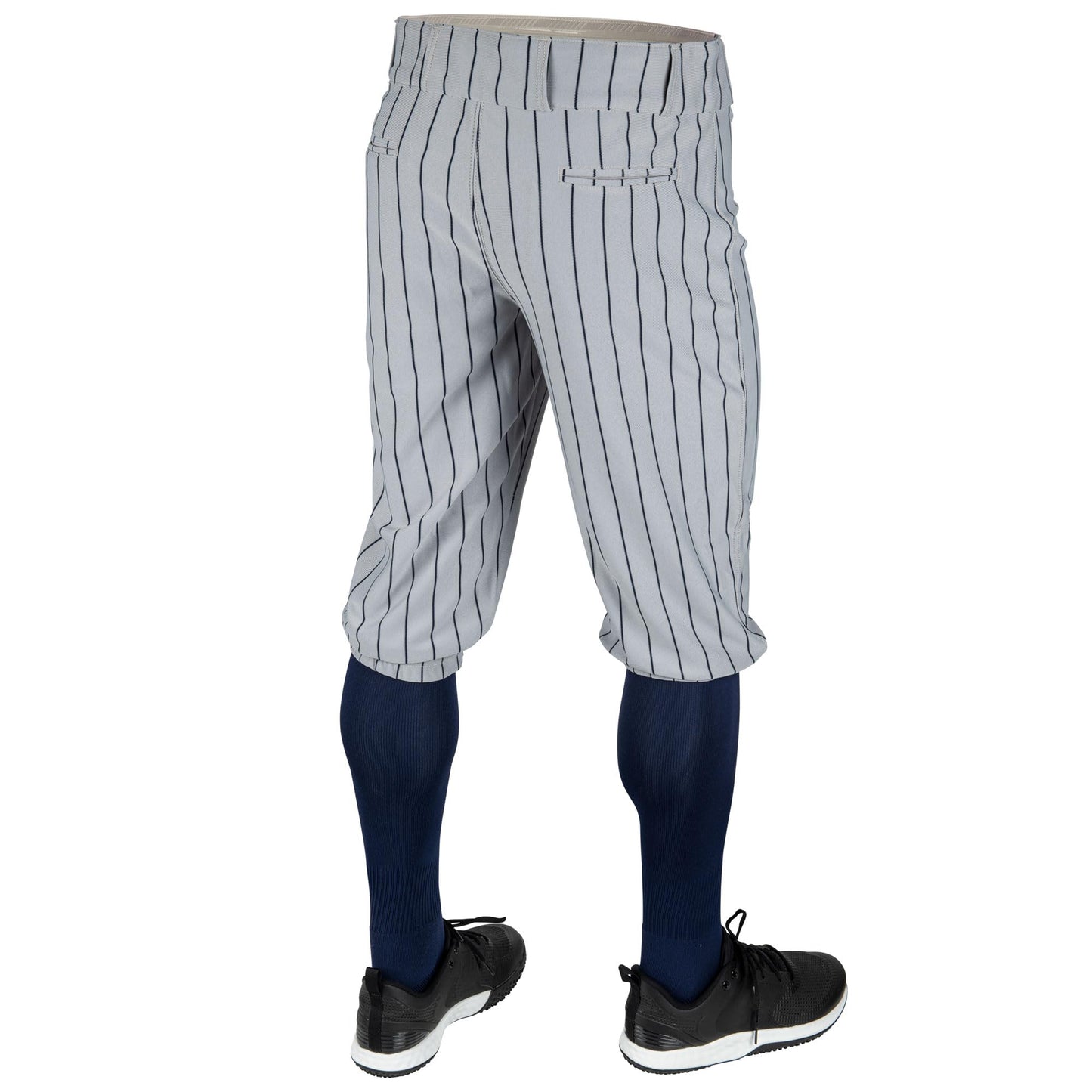 CHAMPRO Triple Crown 2.0 Baseball Knickers with Pinstripes, Gray, Navy