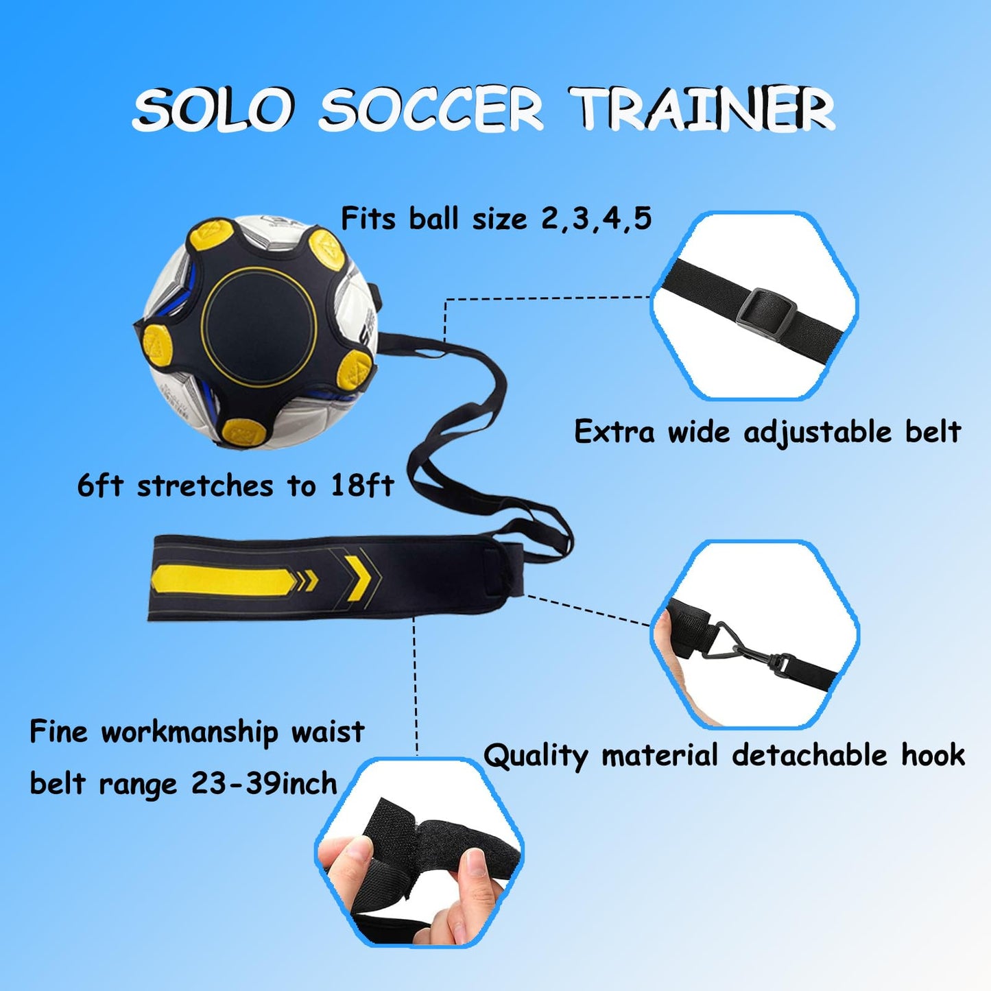 TGLITC Soccer Agility Training Equipment Set, Soccer Accessories 12 Rung 20Ft Agility Ladder, 12 Disc Cones, Solo Soccer Trainer, Jump Rope - Speed Training Equipment Gifts for boy