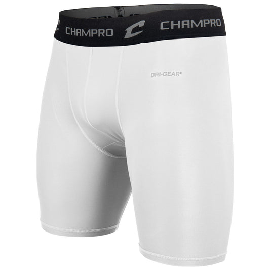 Champro Polyester/Spandex Compression Short, Adult Medium, White