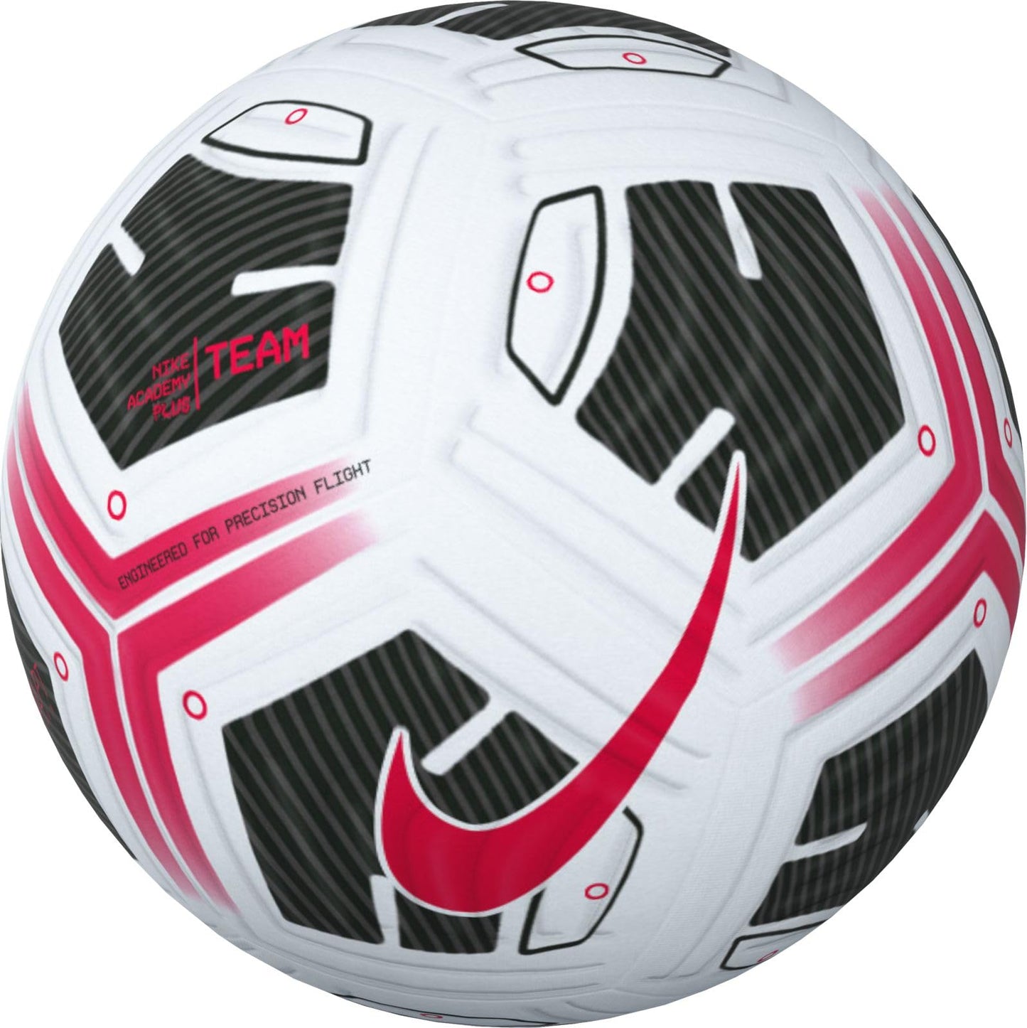 NIKE FZ2979-100 Academy Plus Recreational Soccer Ball Unisex White/Black/Bright Crimson Size 5